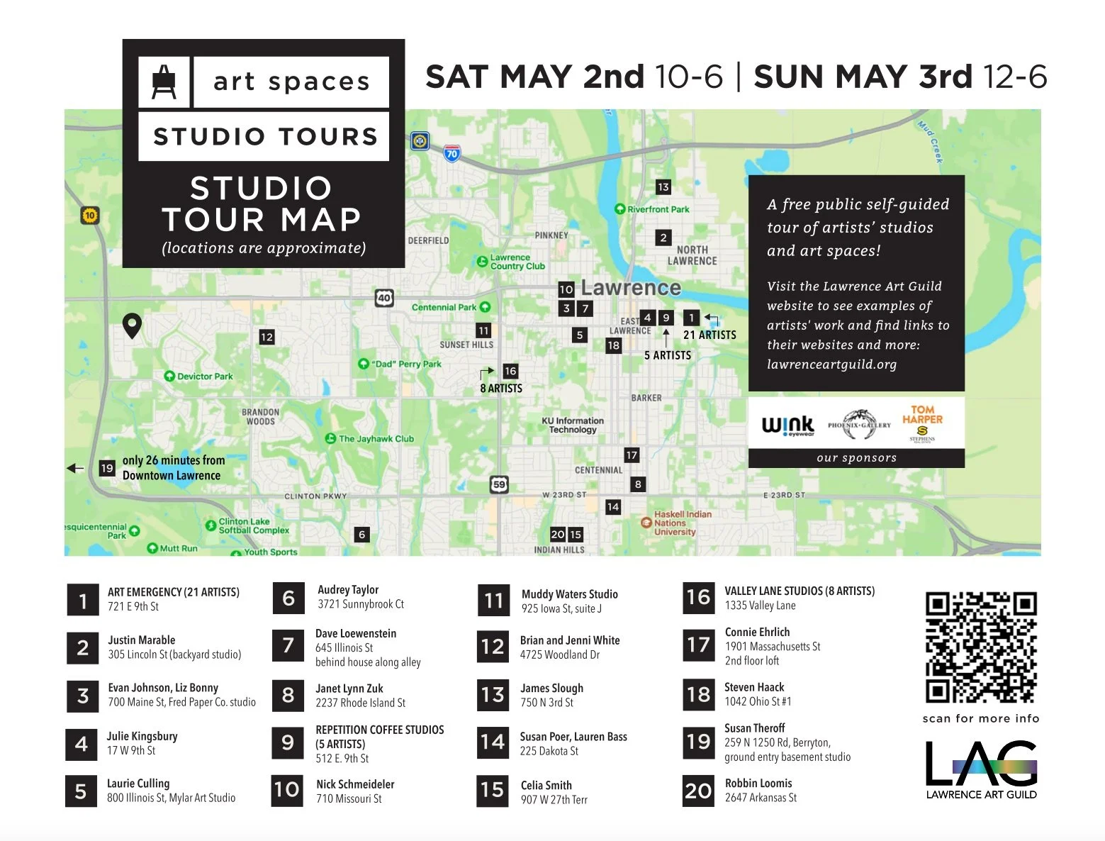 Art Spaces Tour Map