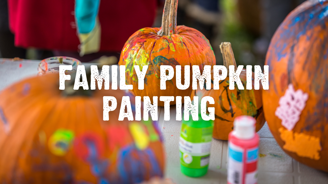 Family Pumpkin Painting with painted pumpkins with colorful paint
