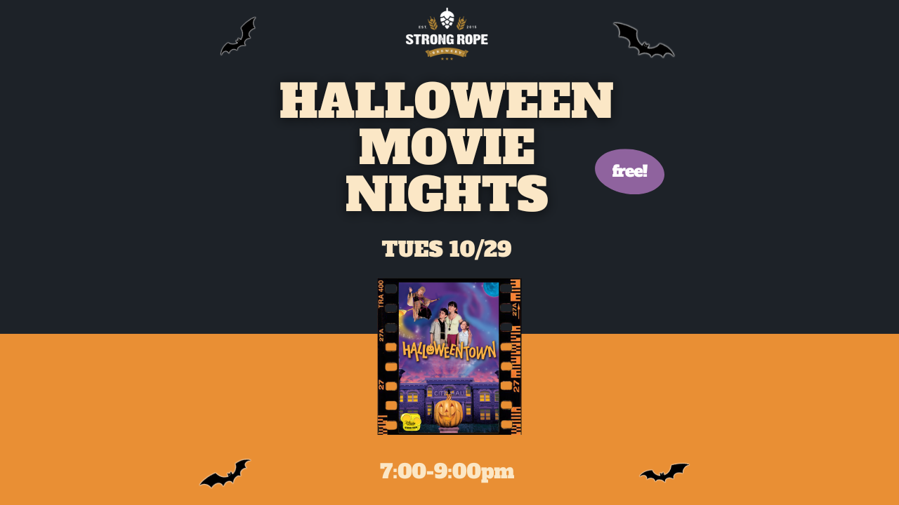 Halloween Movie Nights Free! Tues 10/29 Halloweentown 7-9 pm