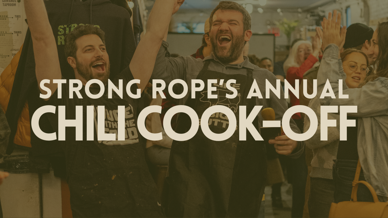 Strong Rope's Annual Chili Cook-Off with two chefs celebrating in a taproom