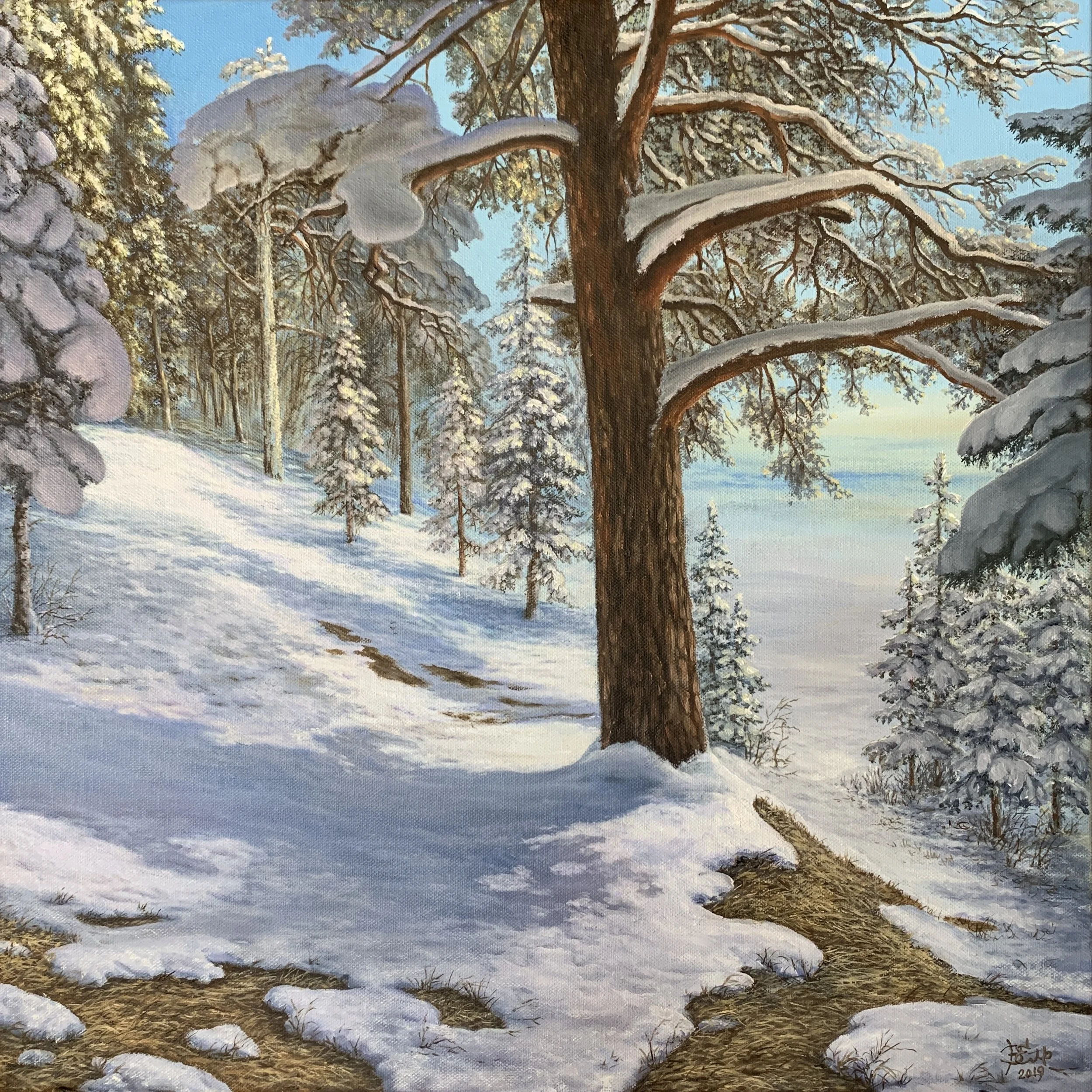 Thaw In Sayan Mountains 40x40cm