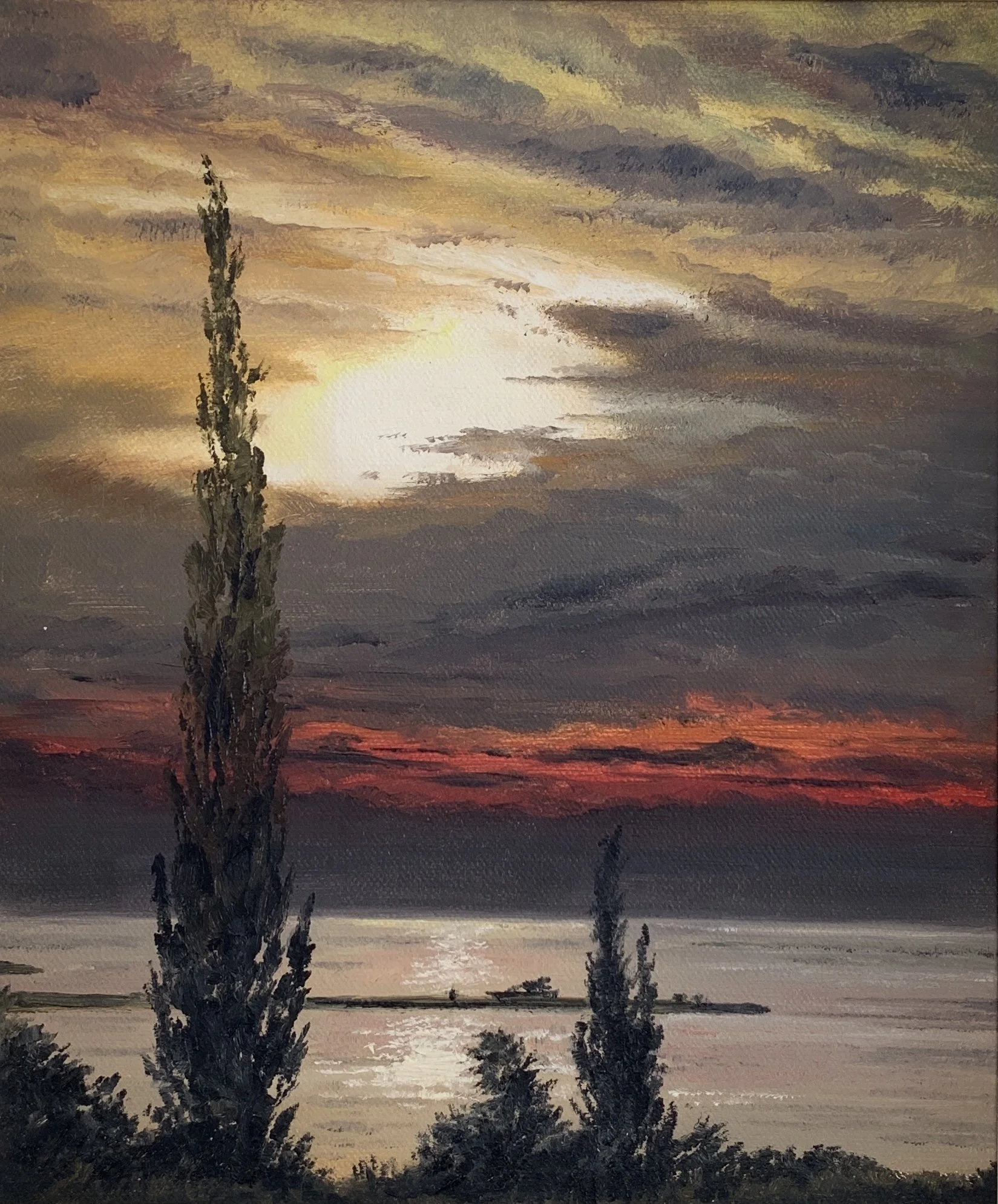 Sunset Over The Pier 25x30cm