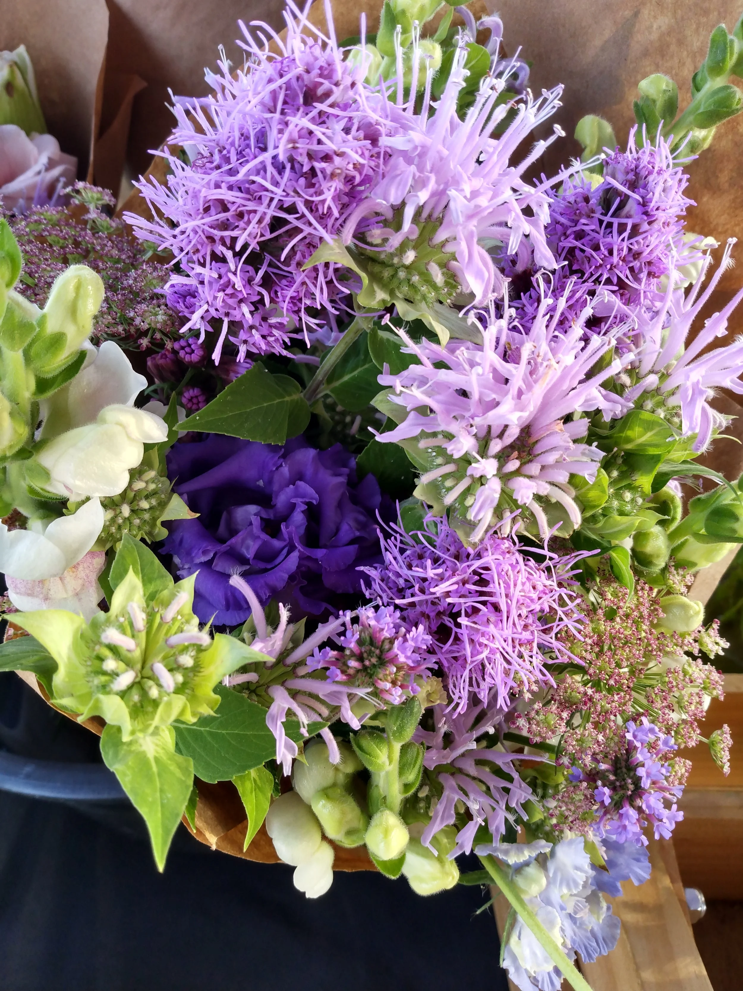 Bouquets in purples