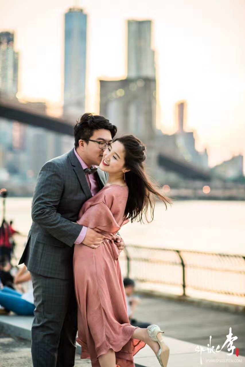 engagement photoshoot makeup and hair look in new york 