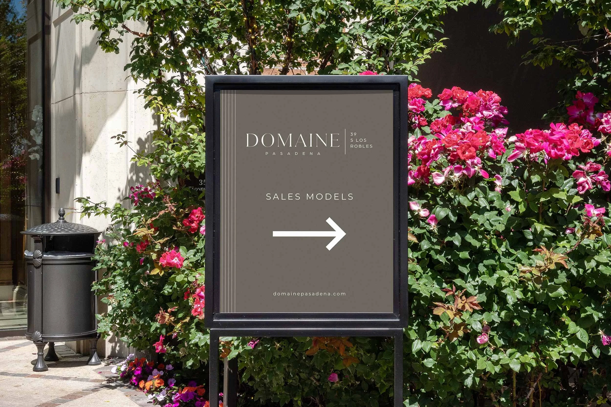luxury wayfinding signage for domaine 39, a fully sold condominium community in pasadena, california
