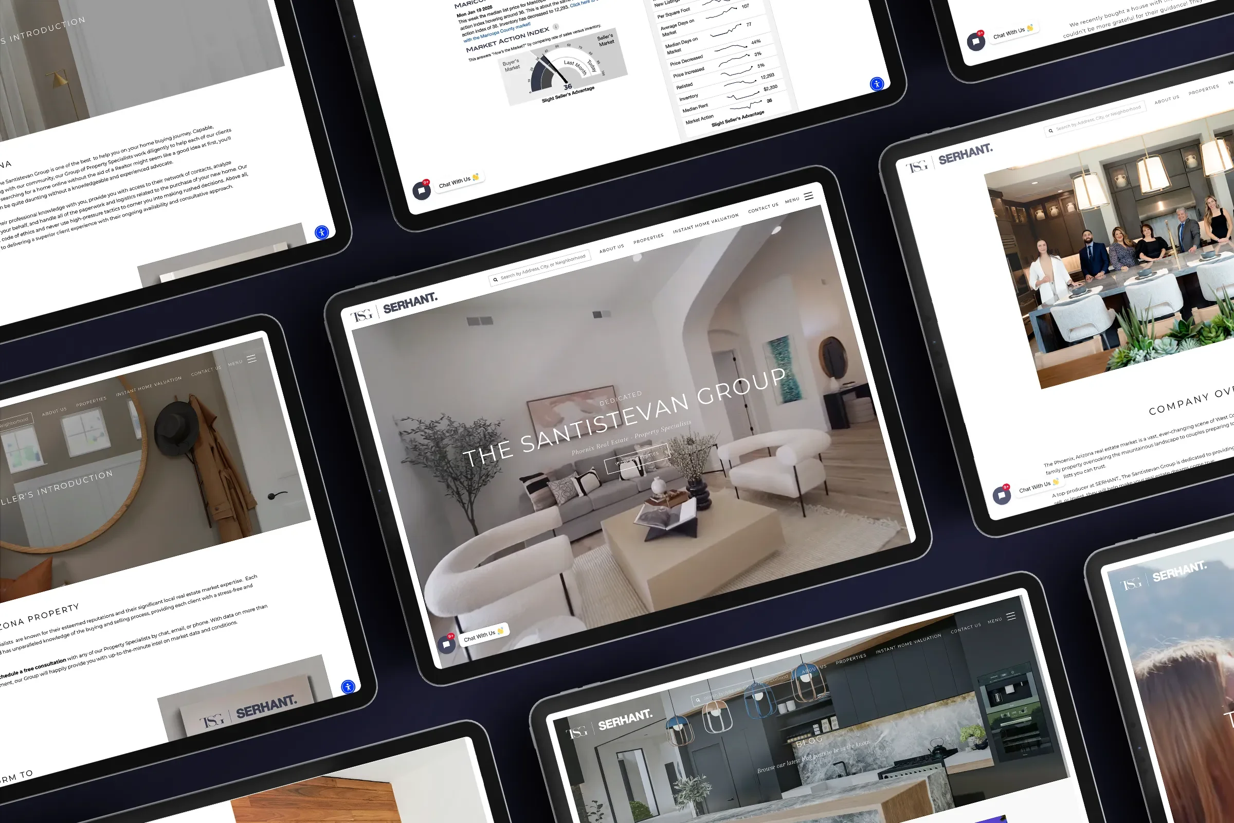 luxury real estate website design for the santistevan group at serhant