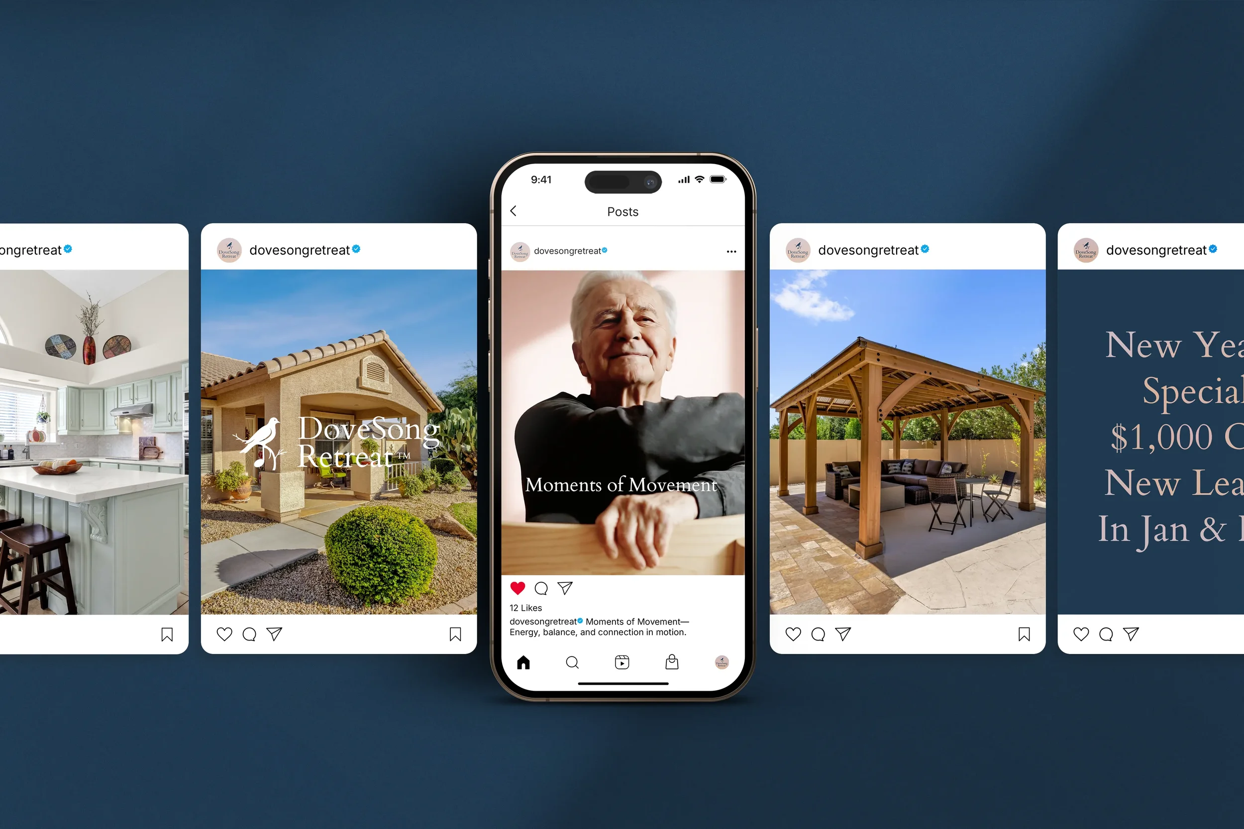 dovesong retreat senior living social media management scottsdale arizona peoria arizona