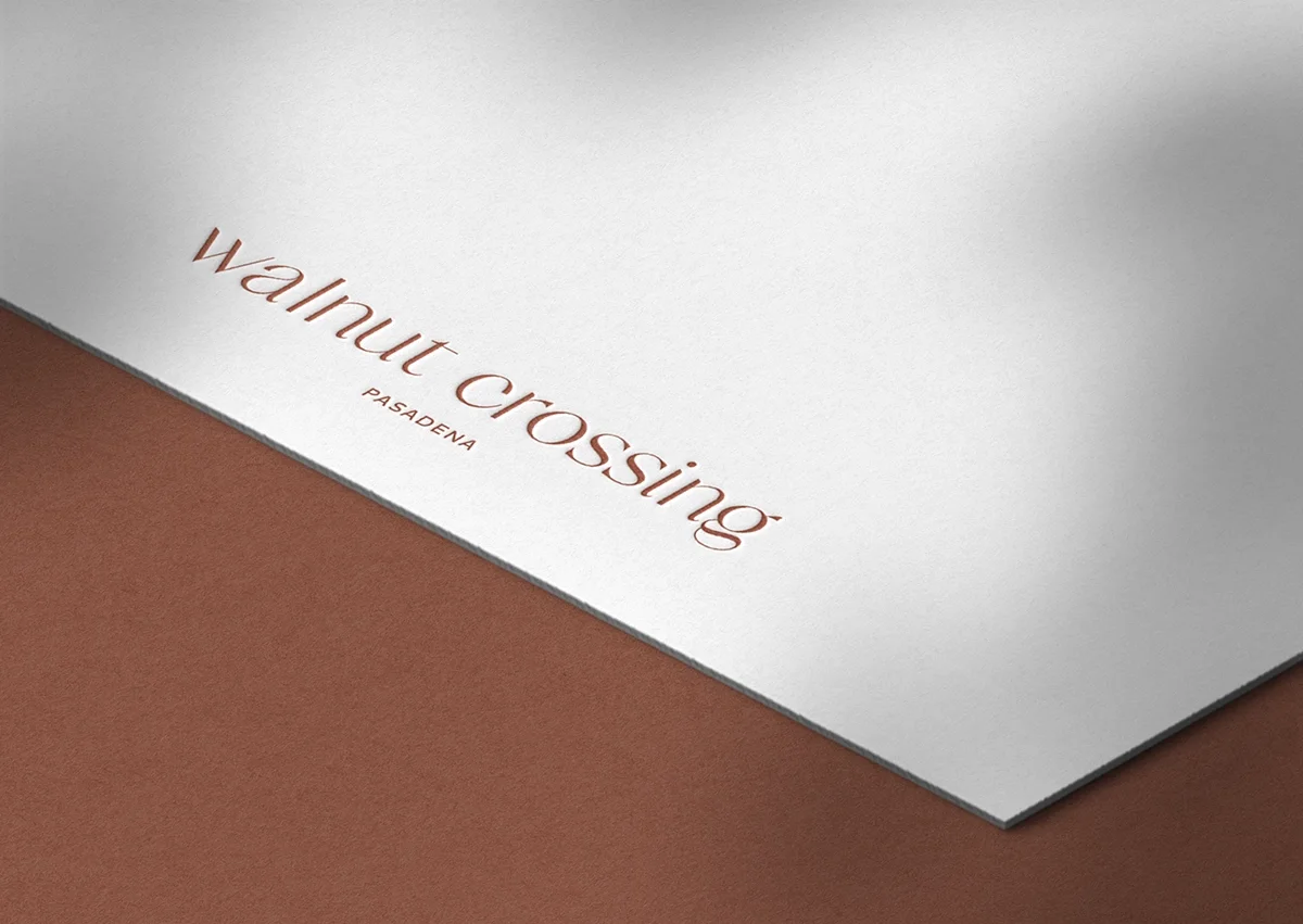 walnut crossing pasadena brand identity for the new condominium community, created by uptick strategic advisors