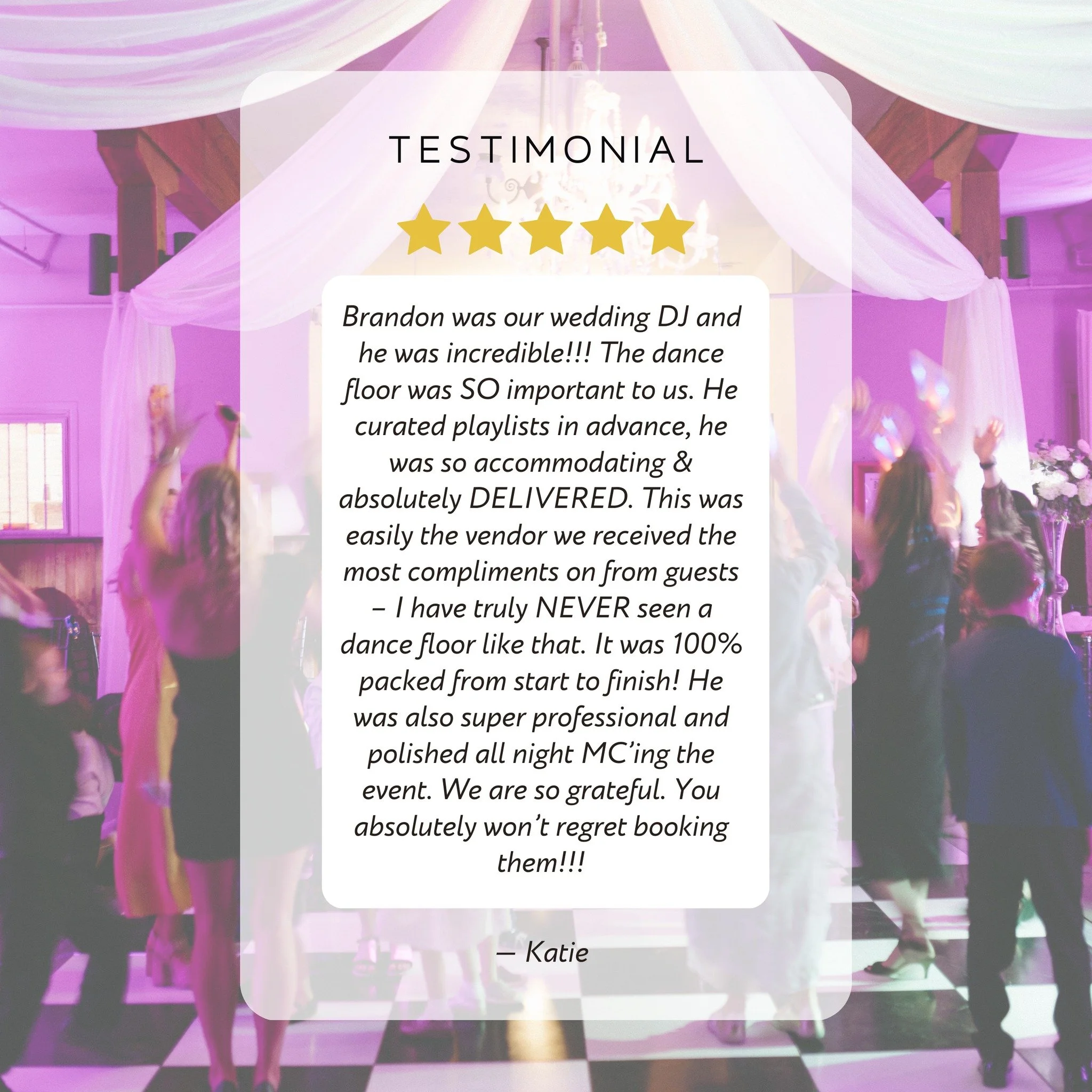 If you&rsquo;re looking for a team that truly cares about your day &mdash; you&rsquo;ve found us ⭐⭐⭐⭐⭐

Book now to secure your date: https://www.entertaintn.com/quote

 #NashvilleWeddingDJ #TennesseeWeddings #WeddingVibes #WeddingEntertainment #Ente