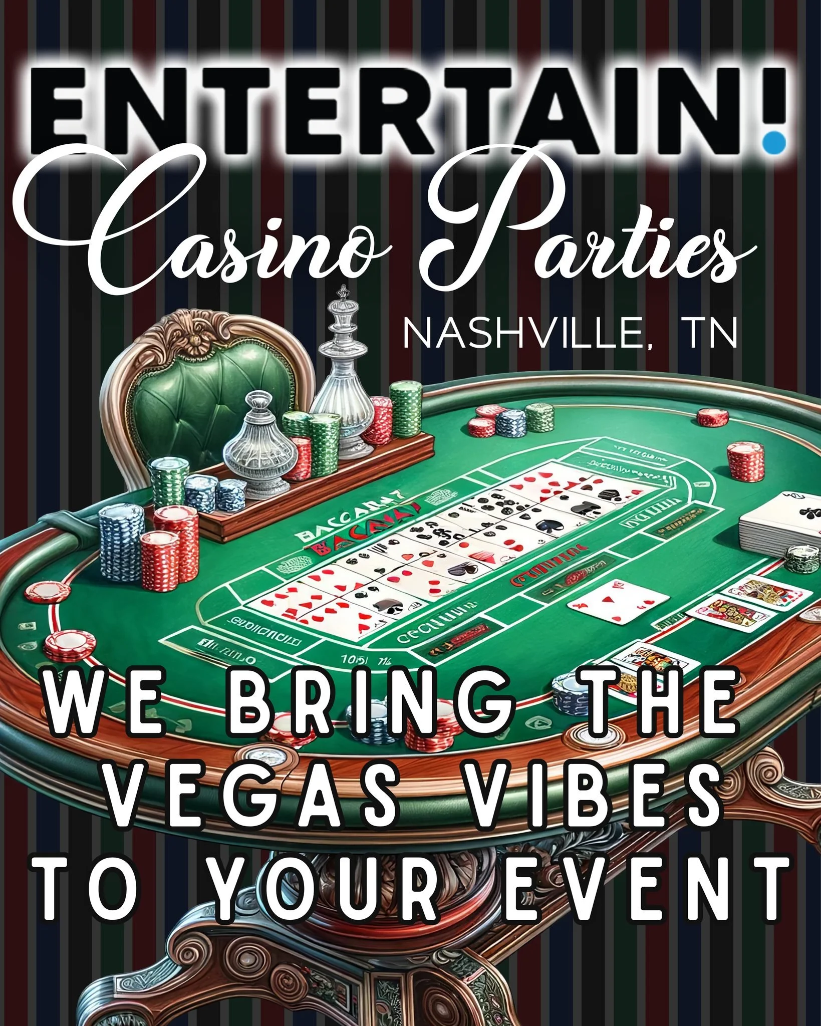 Bringing a little VEGAS to your next party or your wedding! 🎰&spades;️✨

All the glitz, glamour, and excitement of a night in Vegas, without the plane ticket! From casino tables to unforgettable entertainment, we know how to bring the fun.

Ready to