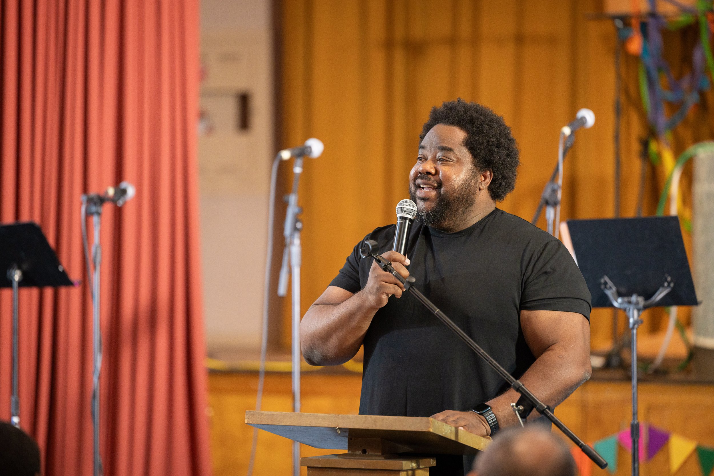 Geometric drawing of an outline square with sections divided by vertical, horizontal, and circle lines.