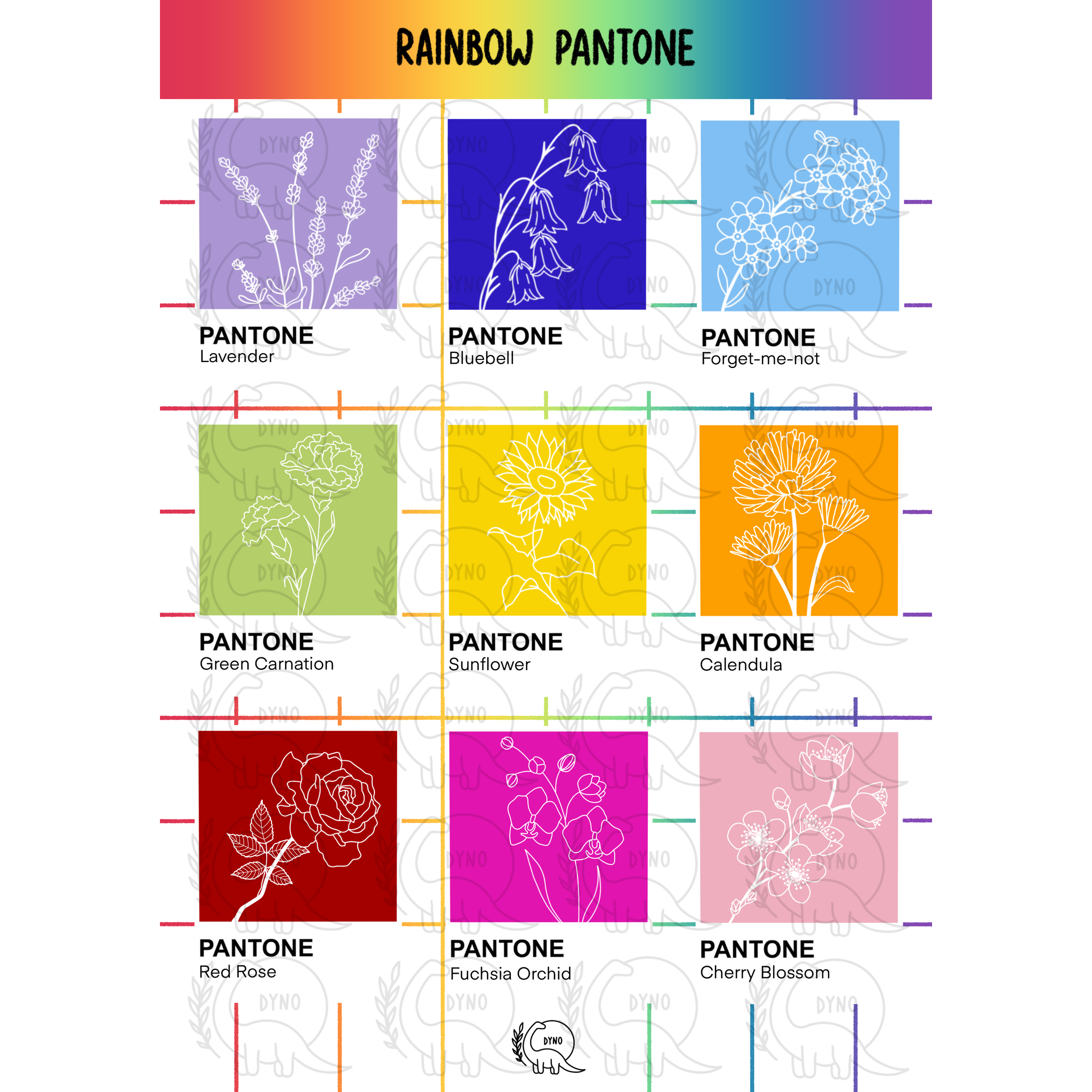 Rainbow Pantone