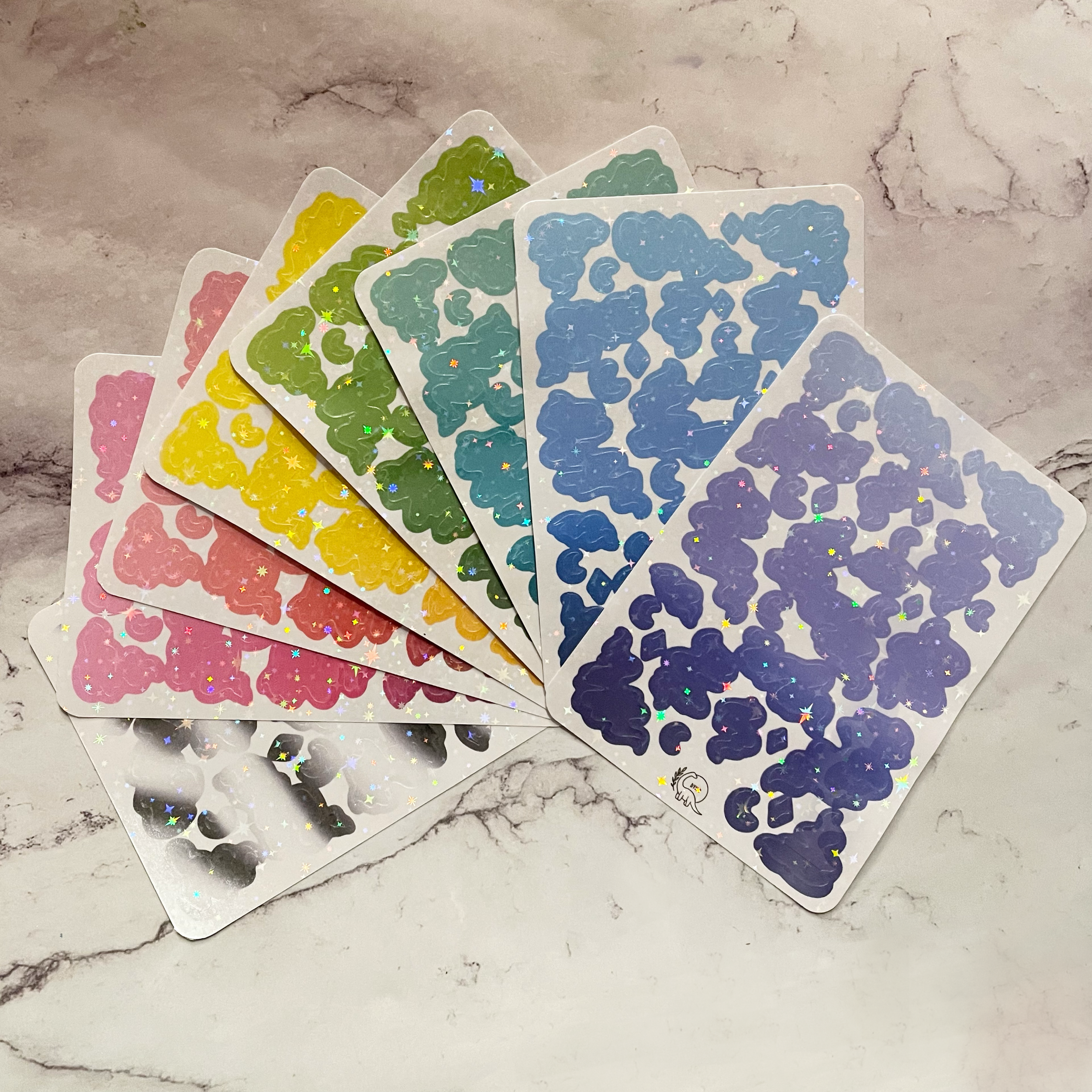 Gradient sparkle clouds