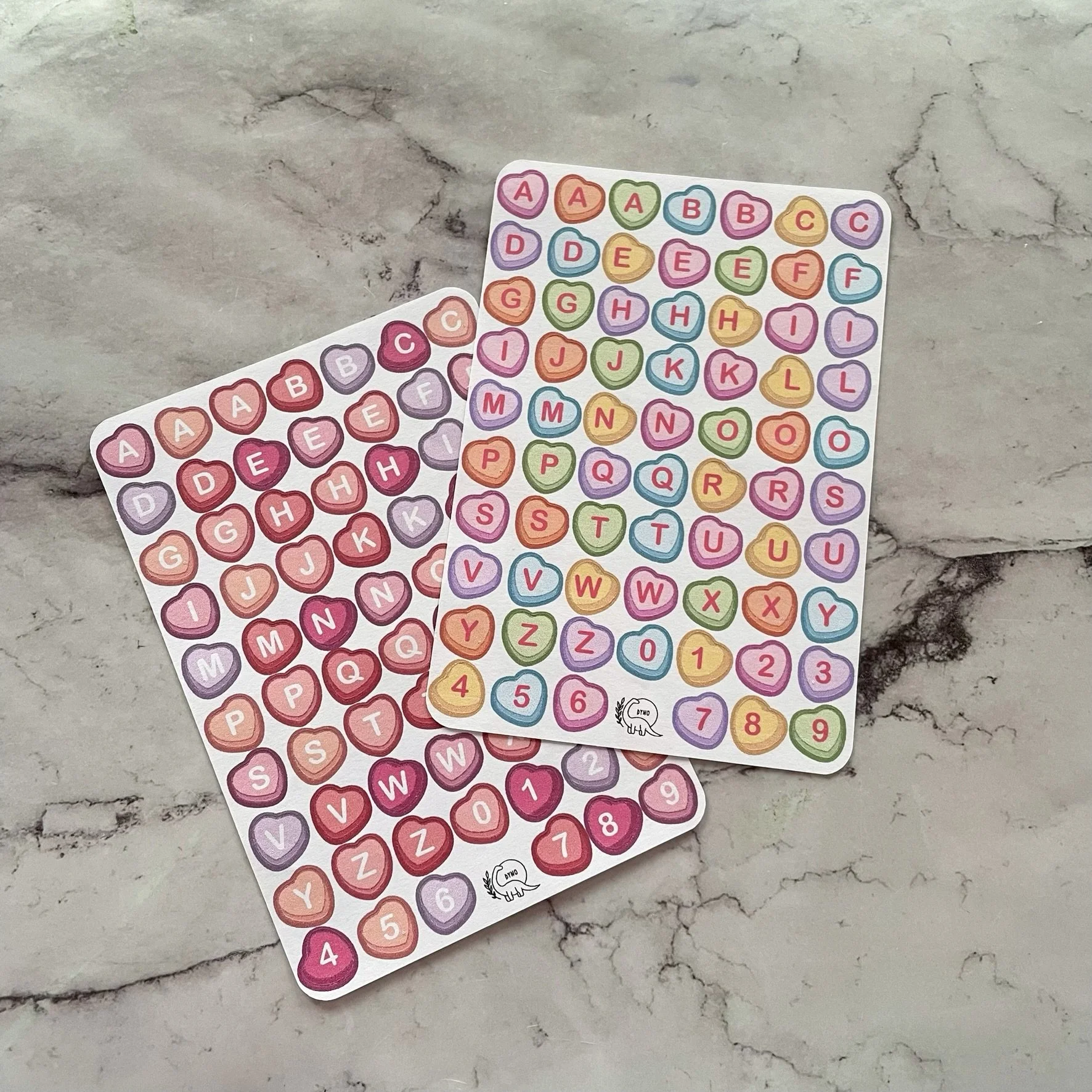 Candy hearts alphabet