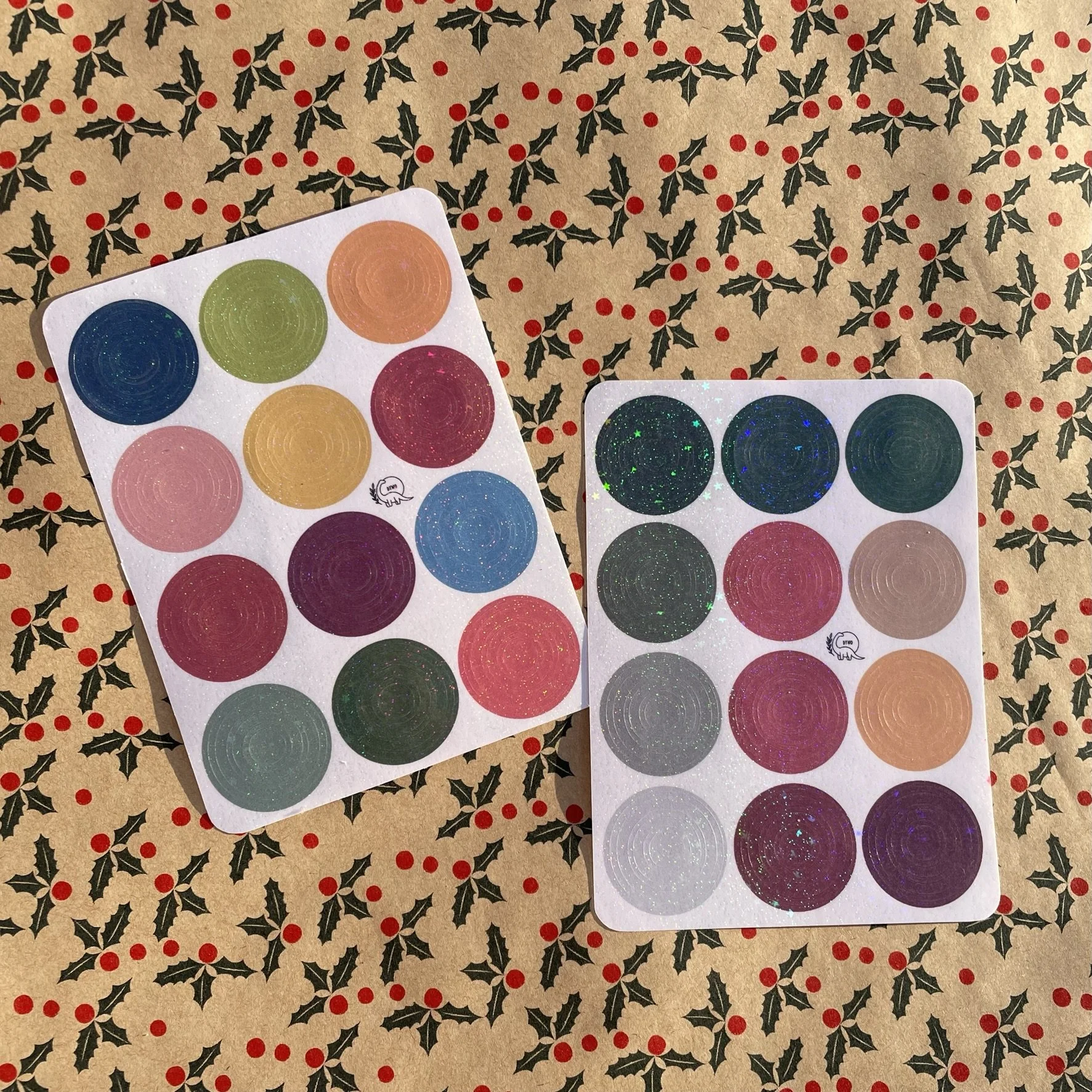 Glitter circles and stars Christmas
