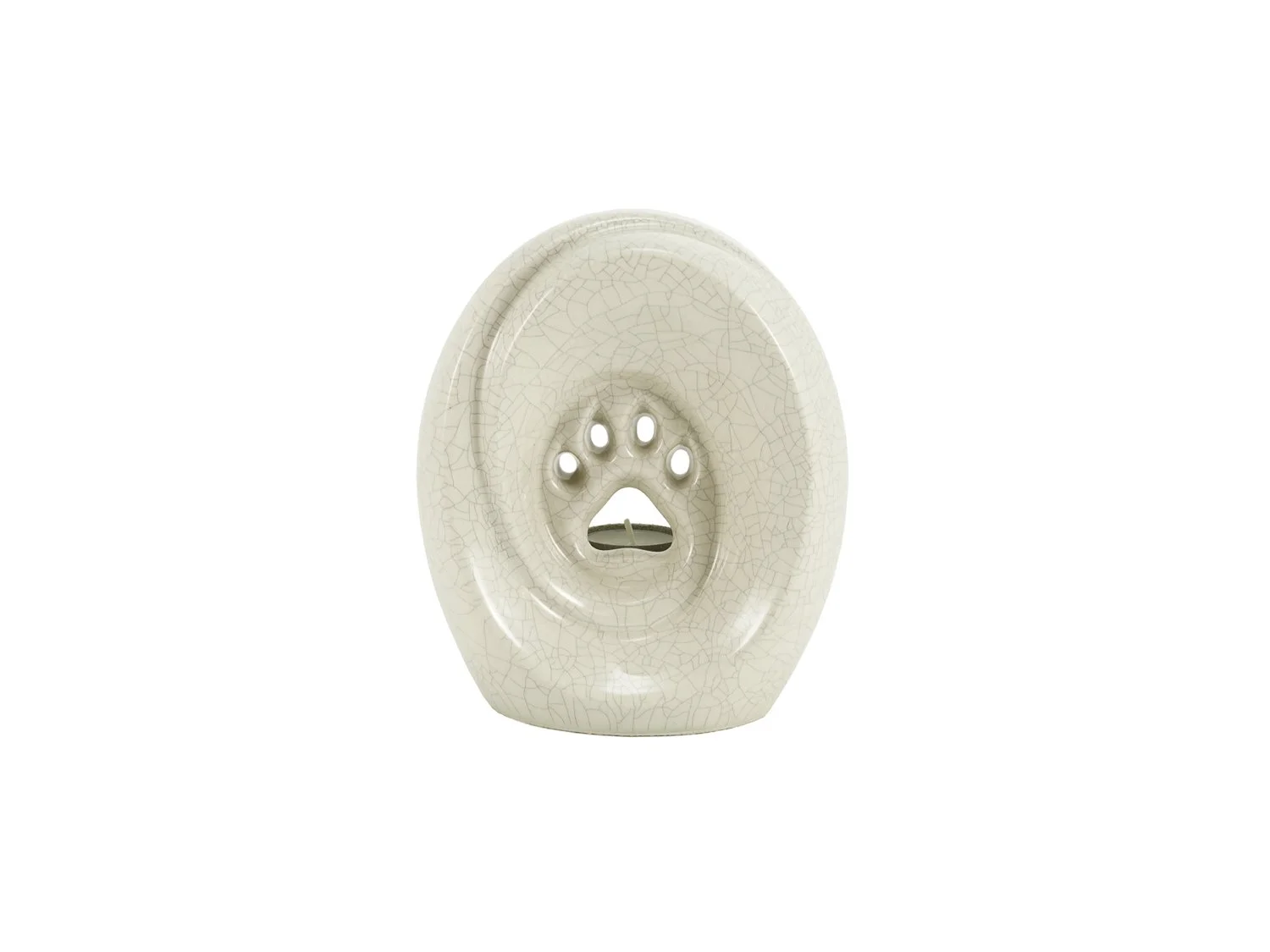Tranquil Paw Urn - Crackled Stone