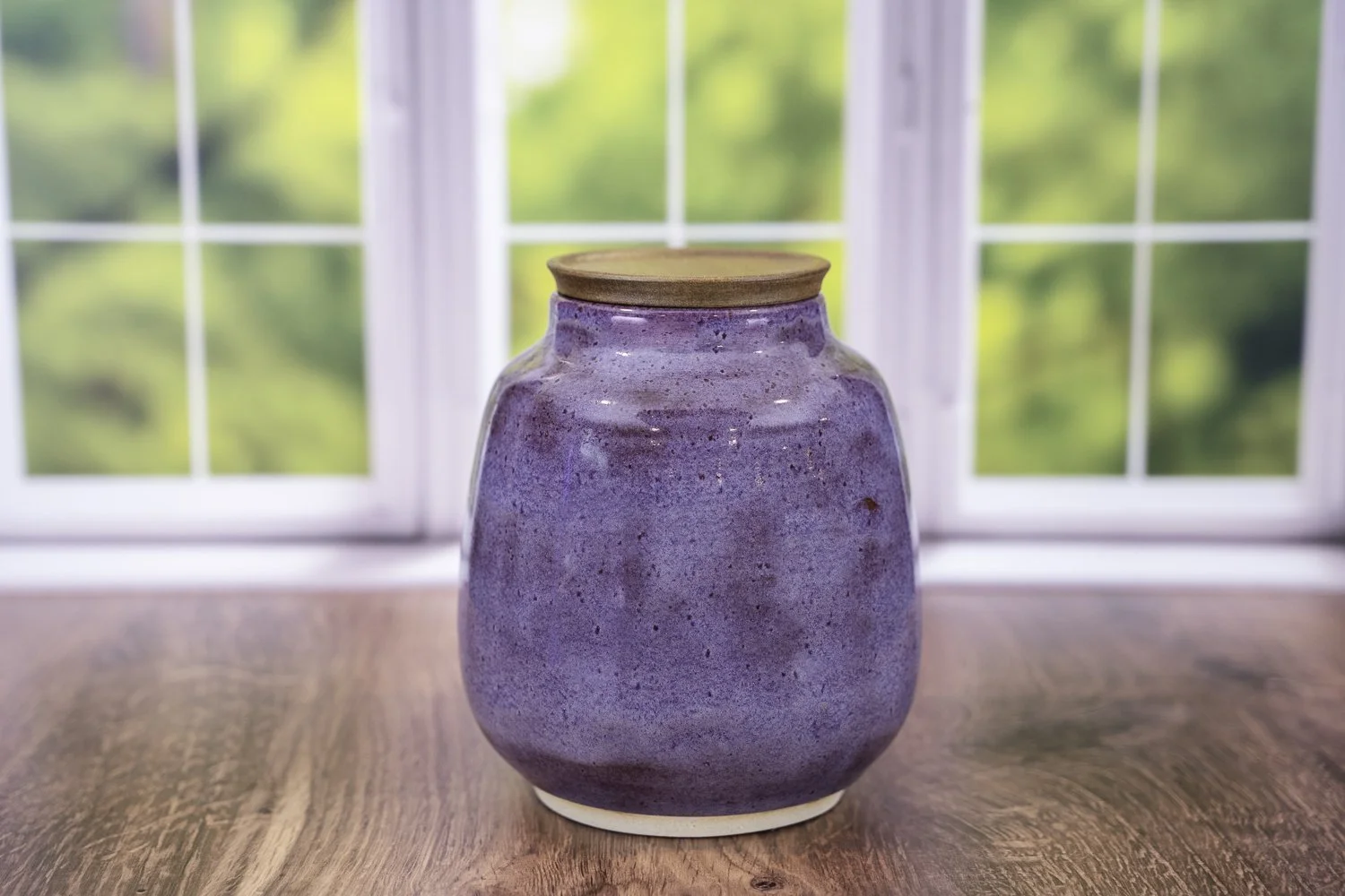Handmade Ceramic Canister Urn - Iris Purple