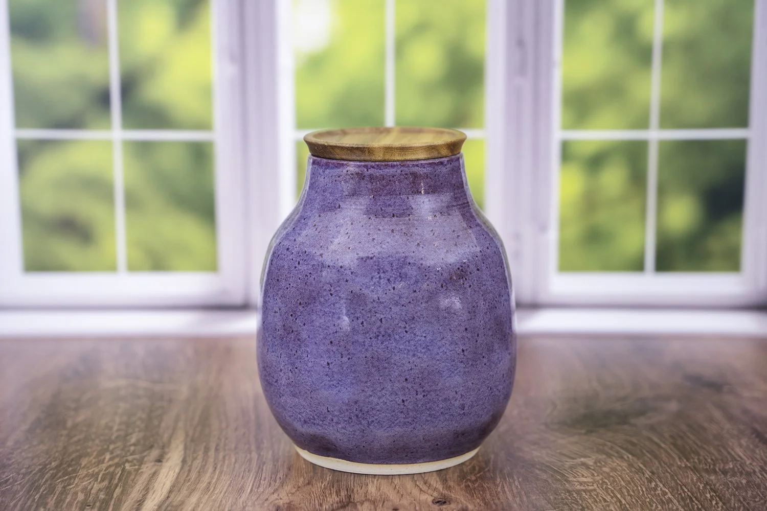 Handmade Ceramic Bottle Urn - Iris Purple