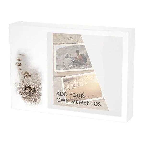 Shadow Box Urn - Paws In Sand