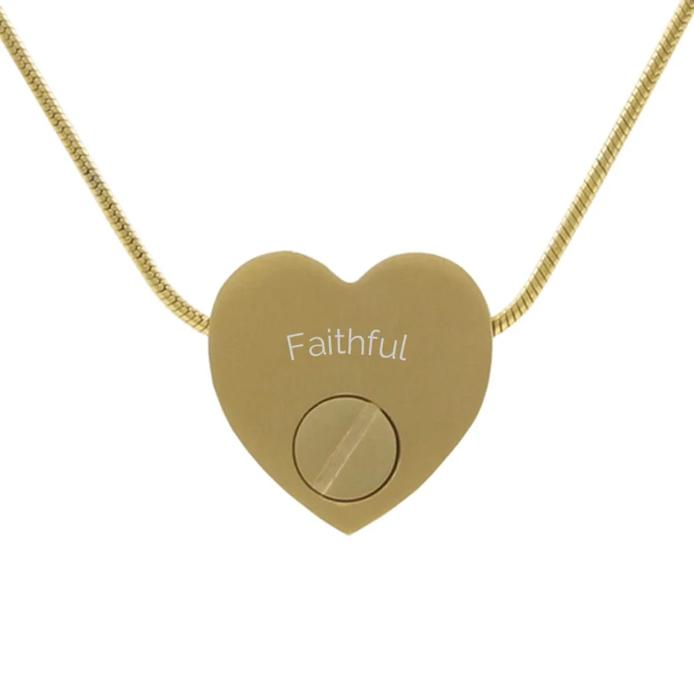 Bronze heart-shaped pendant with black paw prints, matching 19-inch chain, and discreet memento compartment.