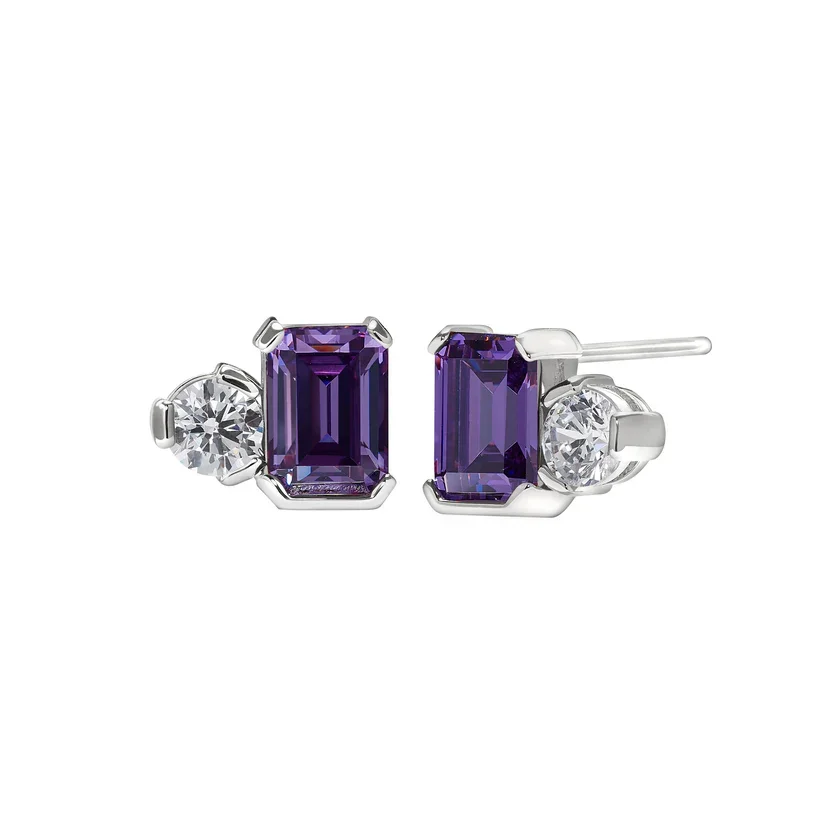 "Moi et Toi" Earrings in Amethyst- The perfect color for V-Day and the February Birthday girl!