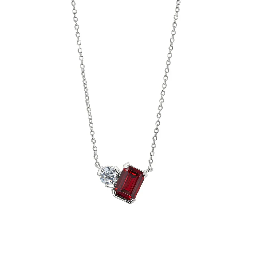 Two Stone Garnet Pendant