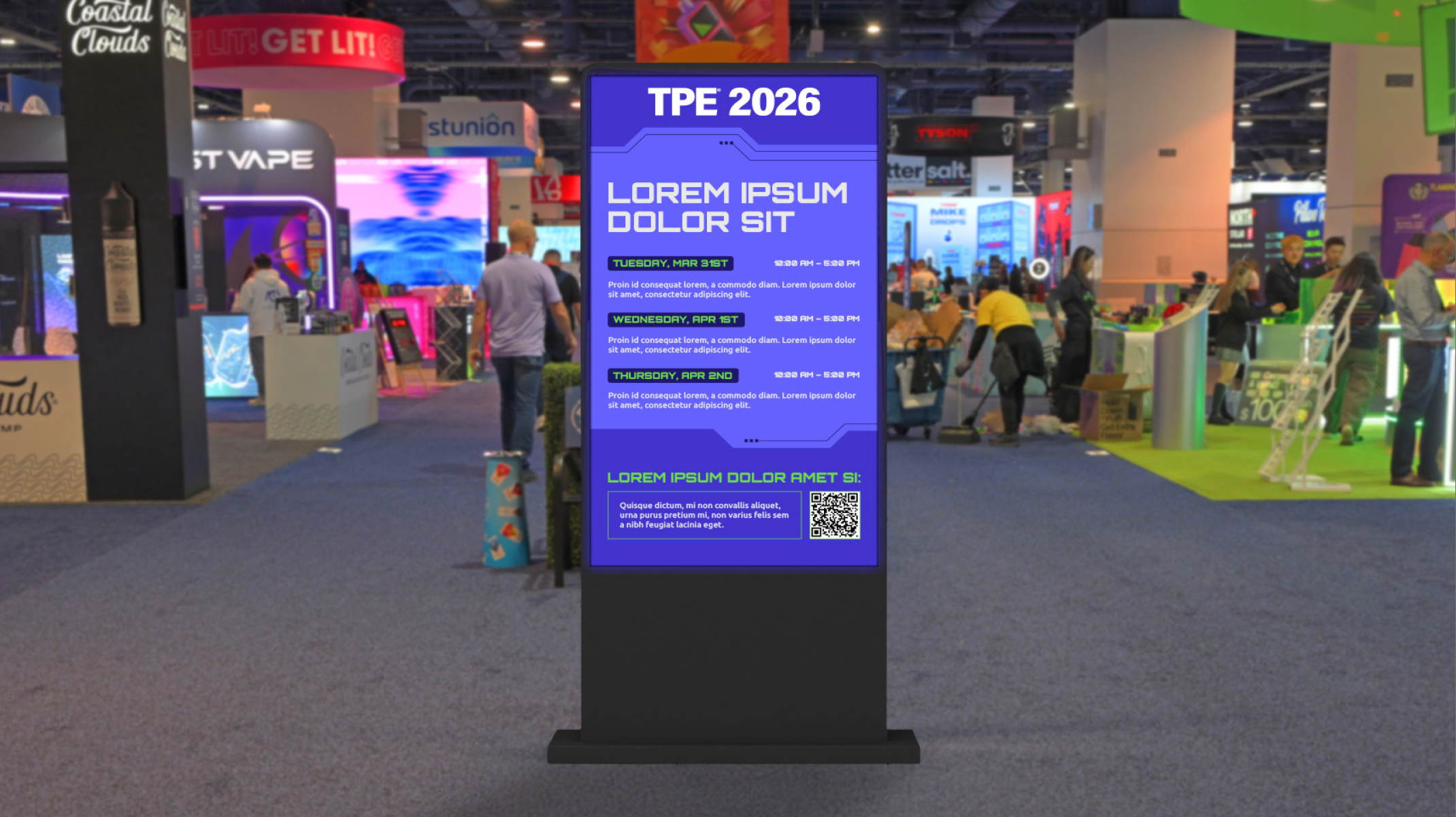 An Image of a digital wayfinder for the TPE 2026 show.