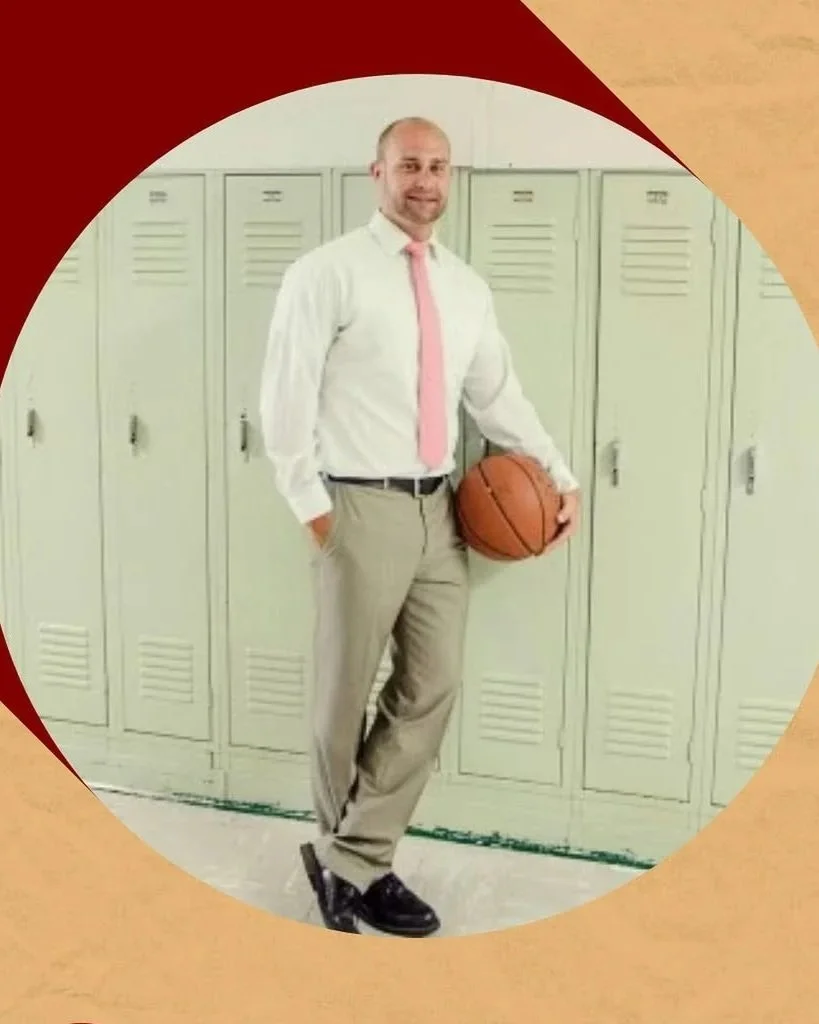 Professional headshot of Nick Lawrence, Head Varsity Girls Basketball Coach at Brookville High School, sharing a testimonial about leadership development and student‑athlete coaching with Charity Medina.