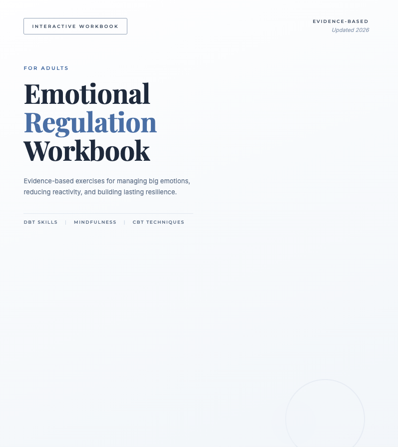 Emotional Regulation Workbook for Adults