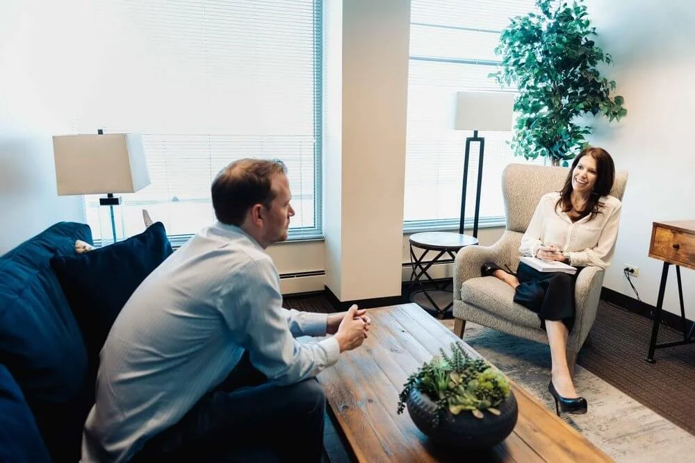 man receiving therapy for anxiety and depression