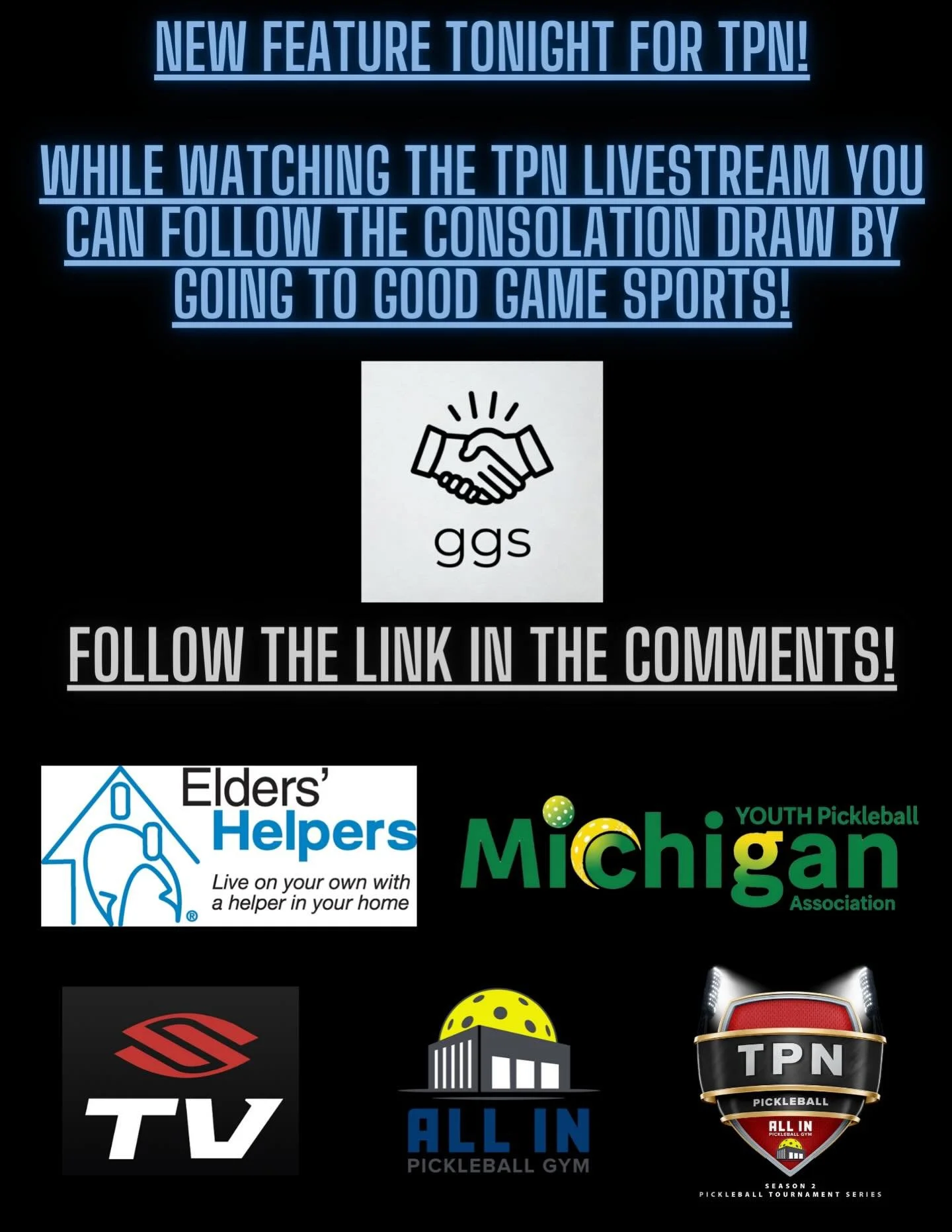 New feature for TPN tonight! While you&rsquo;re watching the stream you can see the entire tournament bracket by following along with @goodgamesports_app ! Check out the link in the comments to see the winners draw and consolation draw progress! @grp