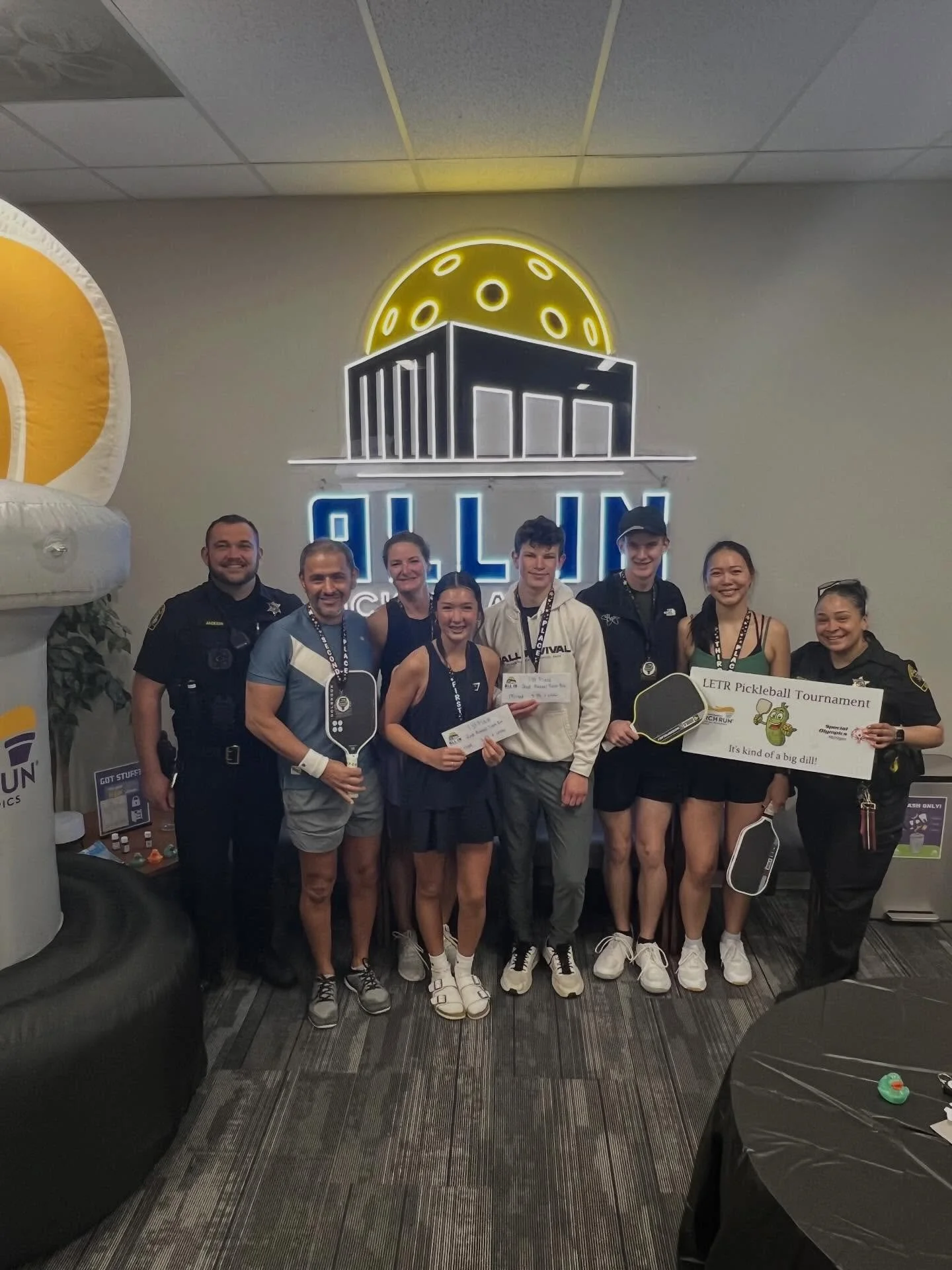 Congratulations to our first bracket from the combined 3.49 - 3.99 Mixed Doubles All Ages for the 2nd Annual LETR Torch Run Charity Tournament for Special Olympics Michigan!

Come join us from 1pm - 2pm to watch our Special Olympics of MI vs Kent Cou