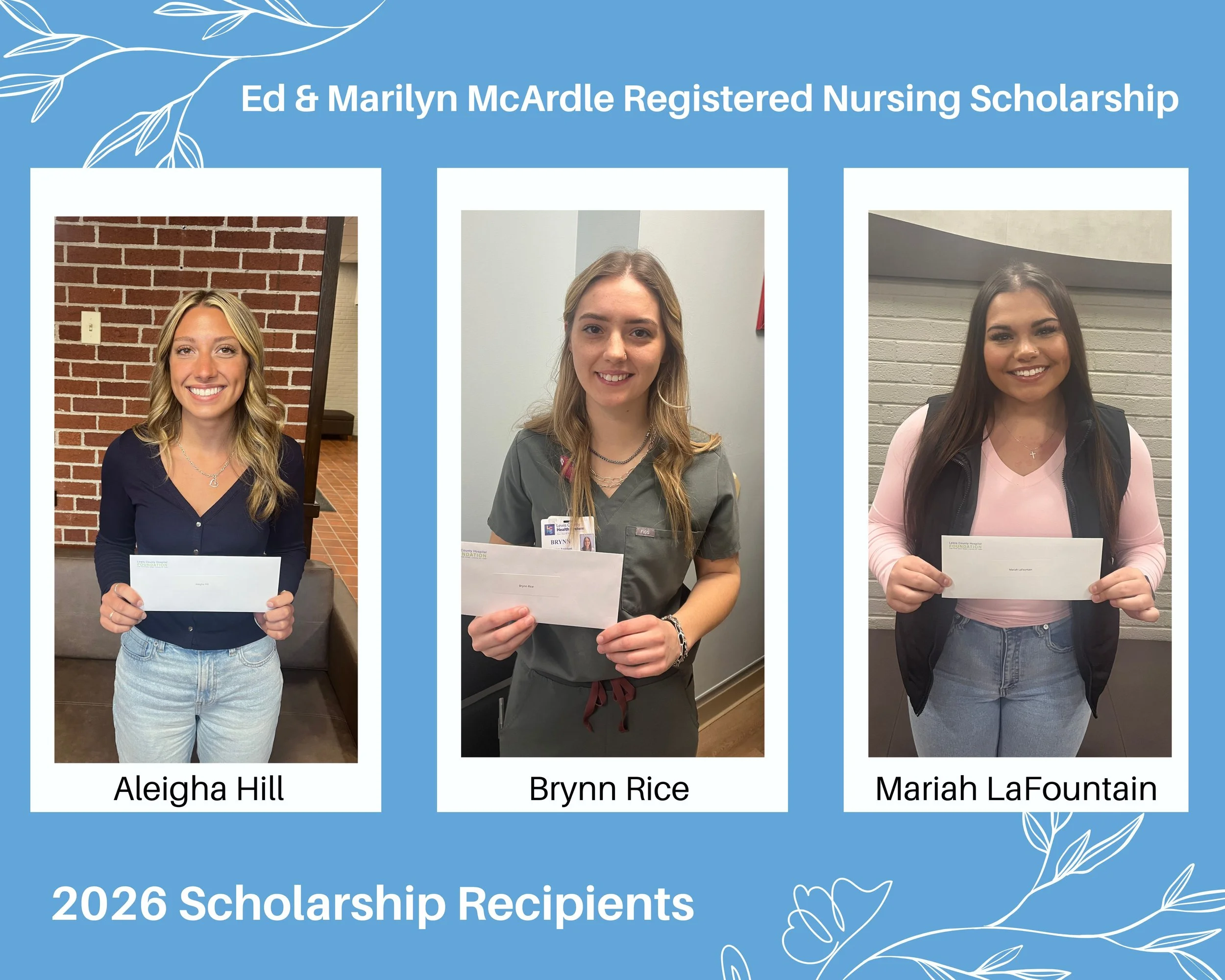 Ed &amp; Marilyn McArdle RN Scholarship Recipients 