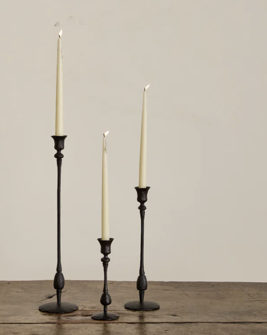 Forged iron candlesticks