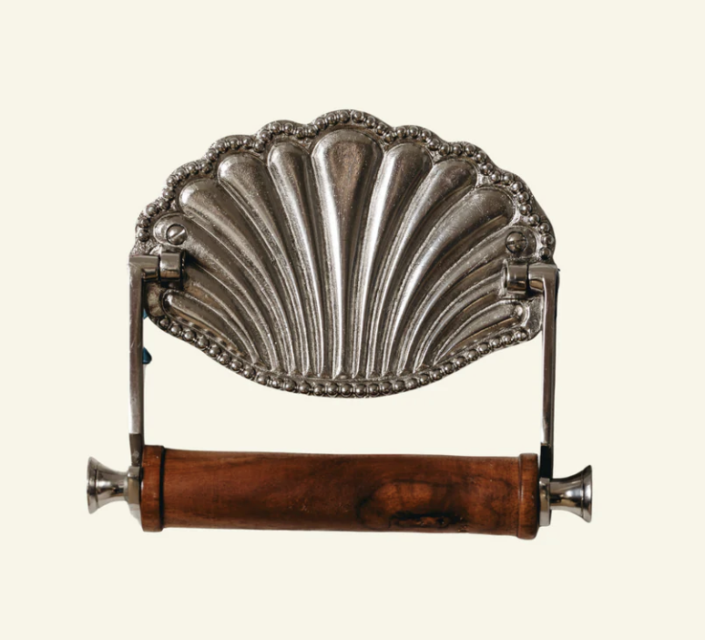 Shell toilet roll holder