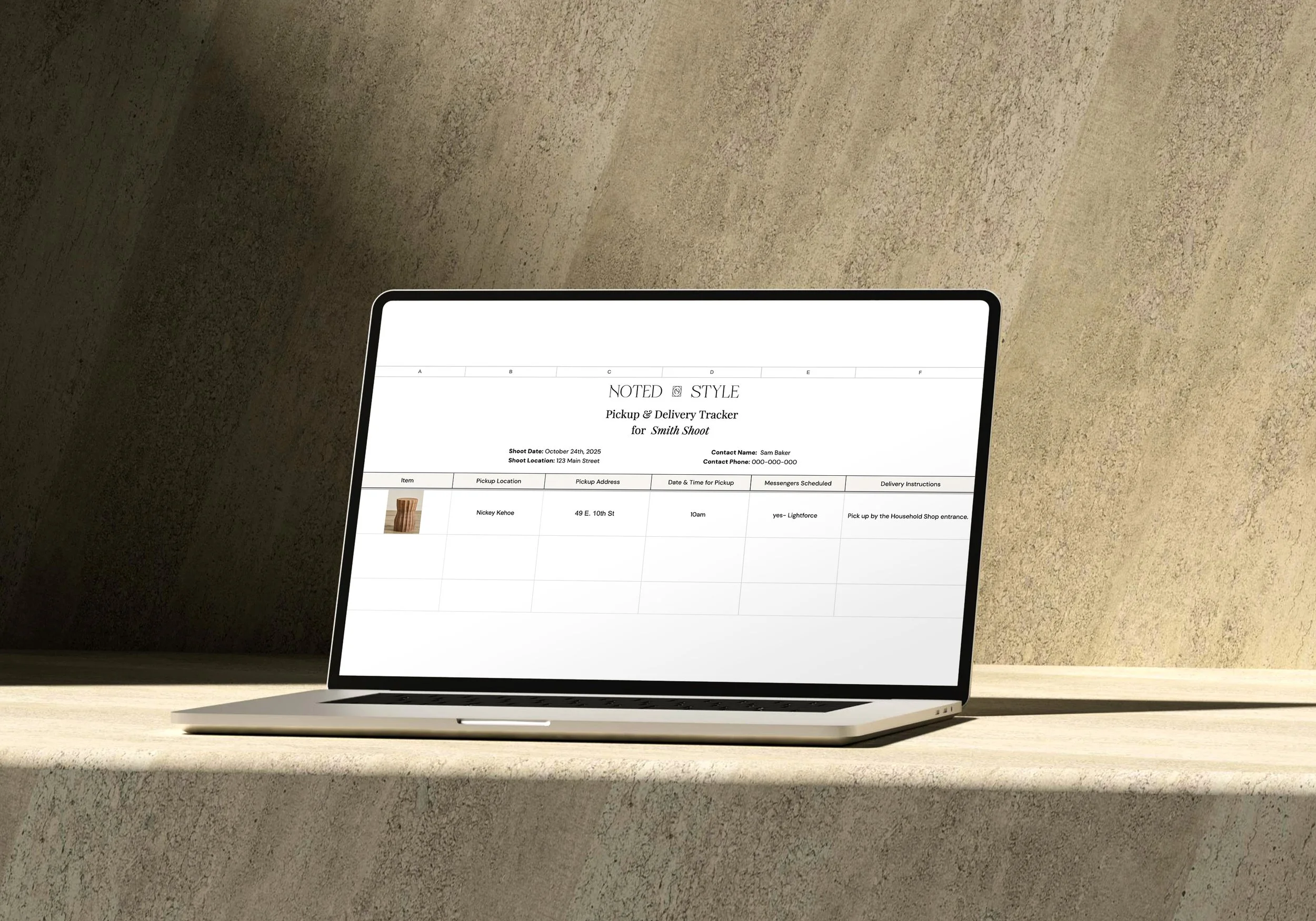 Pickup & Delivery Tracker Template