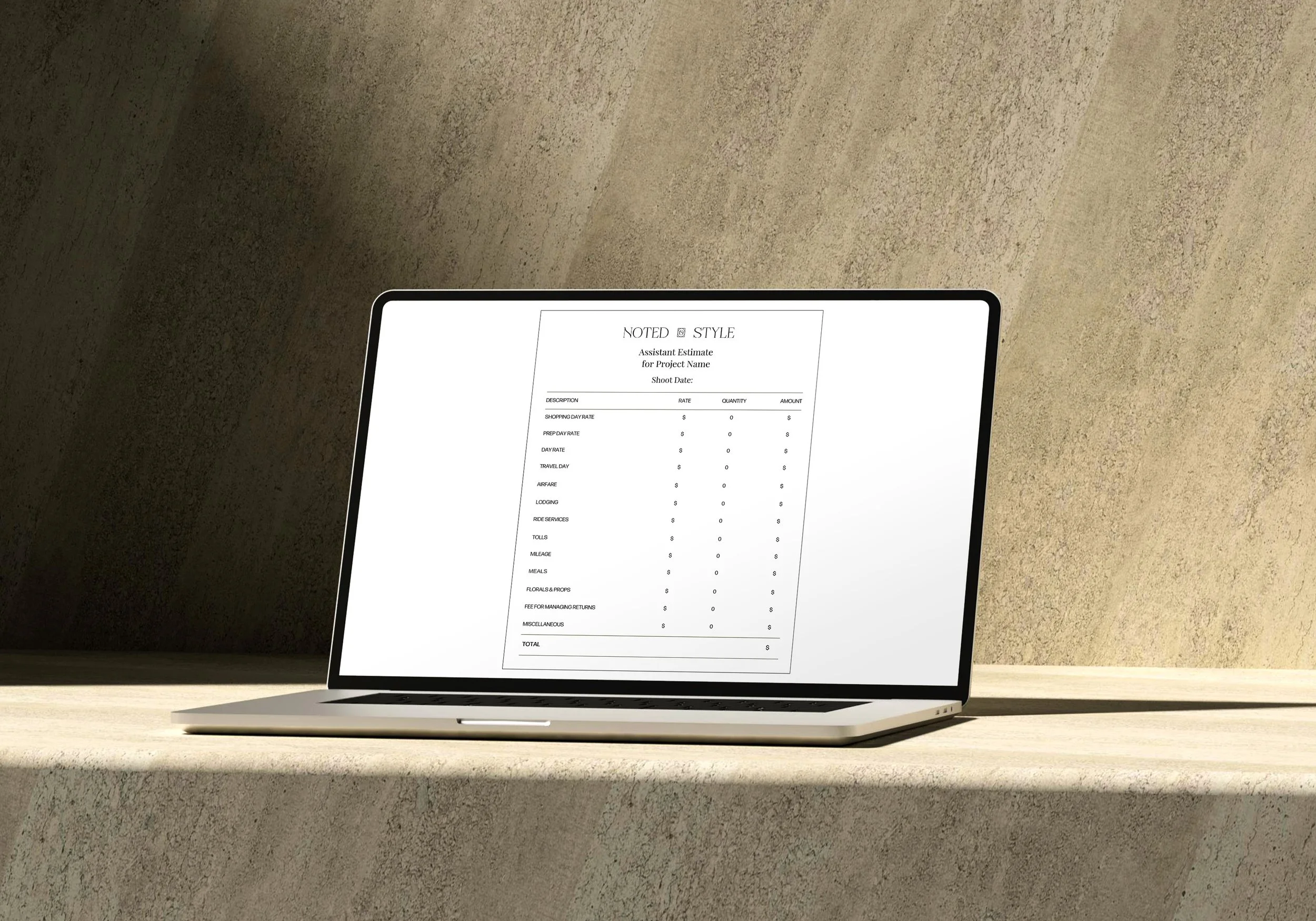 Assistant Estimate Template