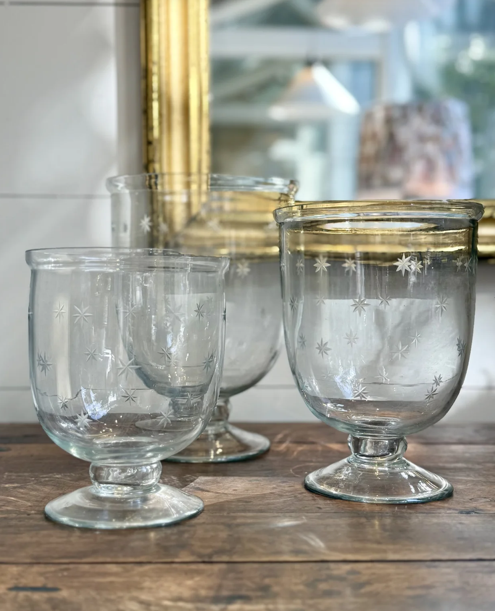 Mouth-blown etched hurricanes