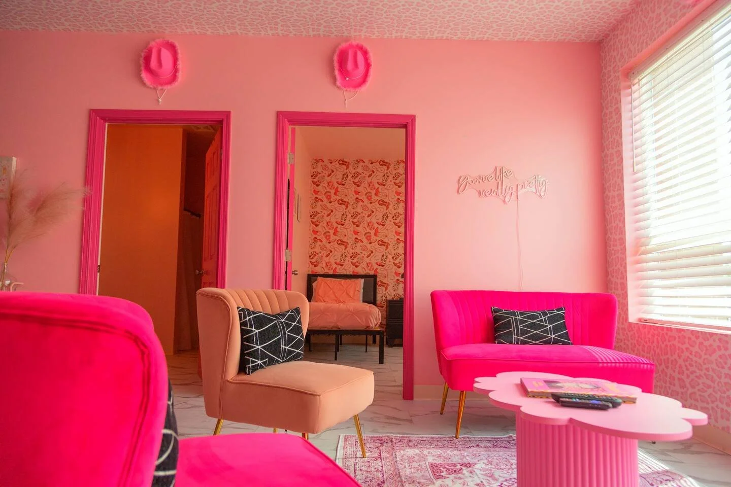 This Nashville retreat blends playful pink tones with modern luxury — designed to spark joy and unforgettable stays.