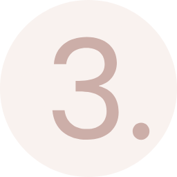 A beige circle with a pink number three in the middle for Principle Number 3.