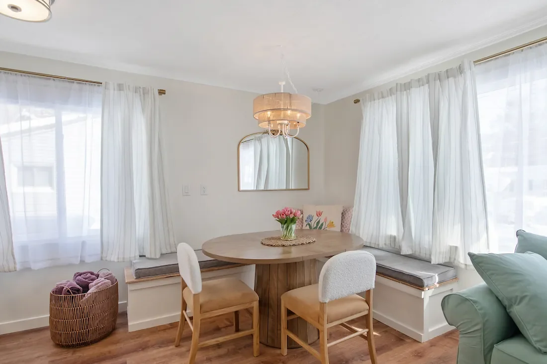 Wildflower Cottage short-term rental design dining area view