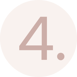 A beige circle with a pink number four in the middle for Principle Number 4.