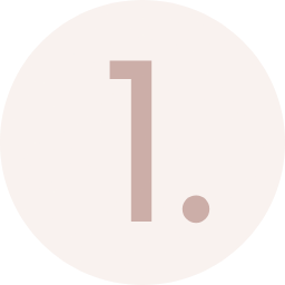 A beige circle with a pink number one in the middle for Principle Number 1.
