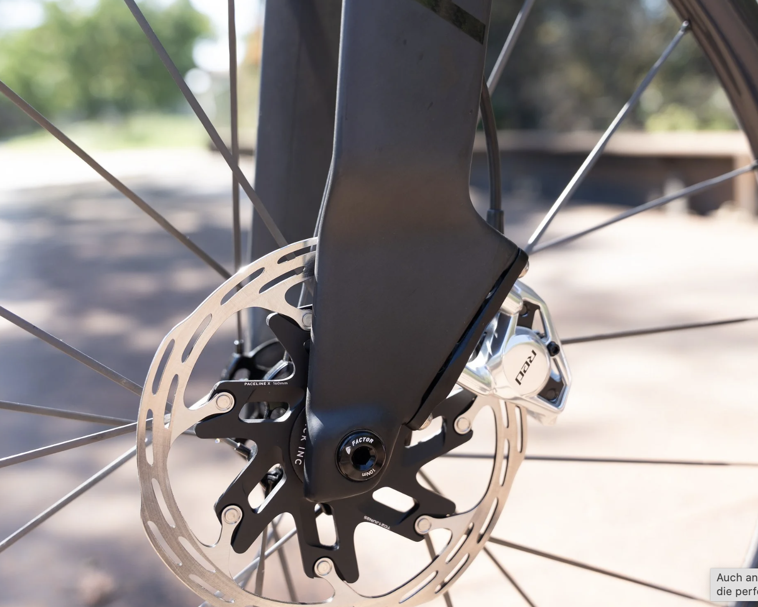 factor one  bild der Gabel mit sram red