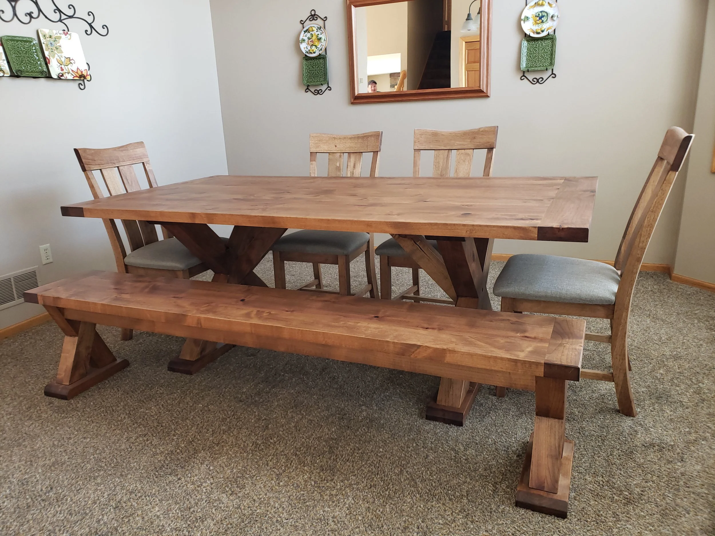 Rustic Custom Dining Table And Chairs Large Farmhouse Table, Long