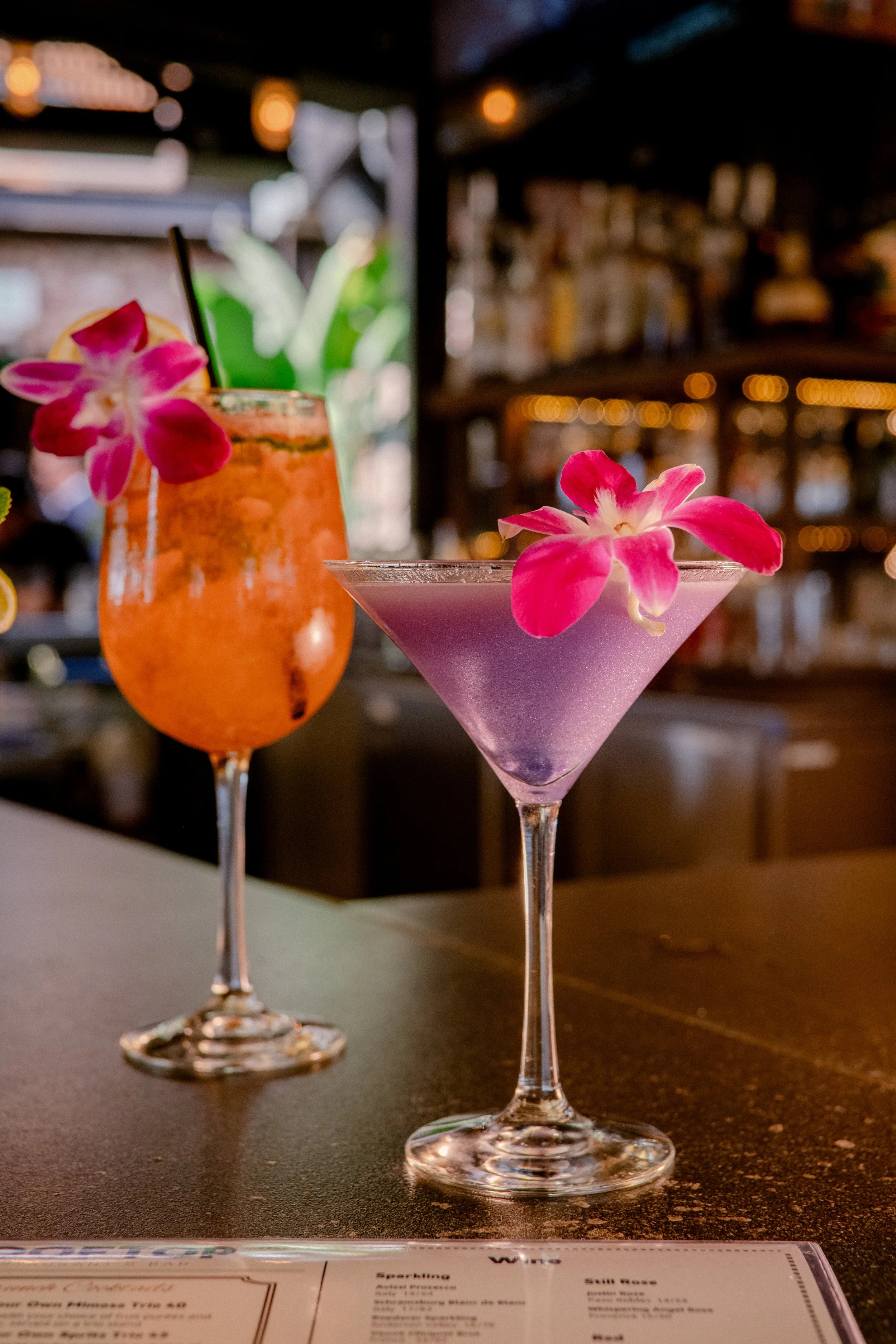two cocktail drinks