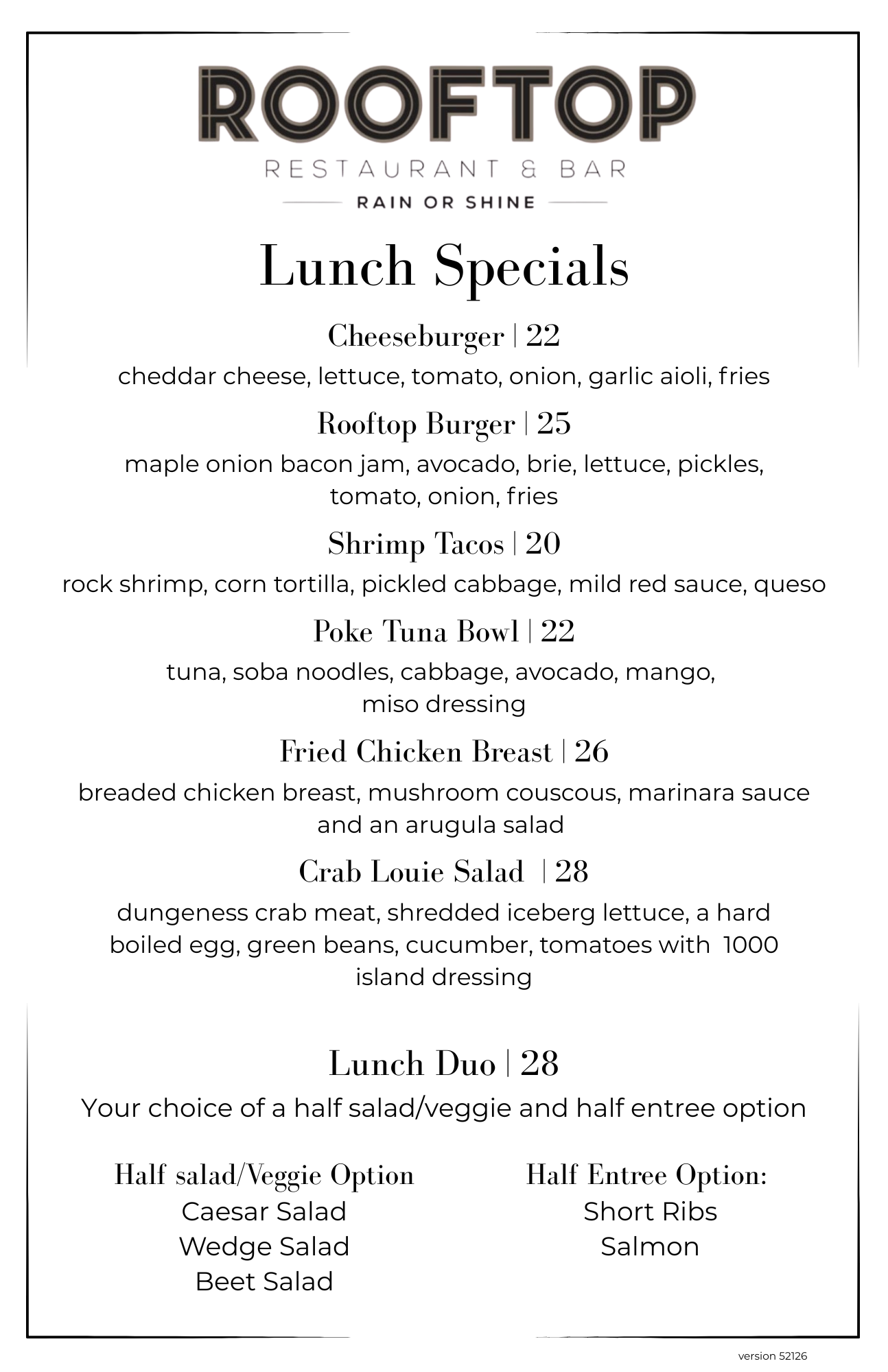 Lunch Specials