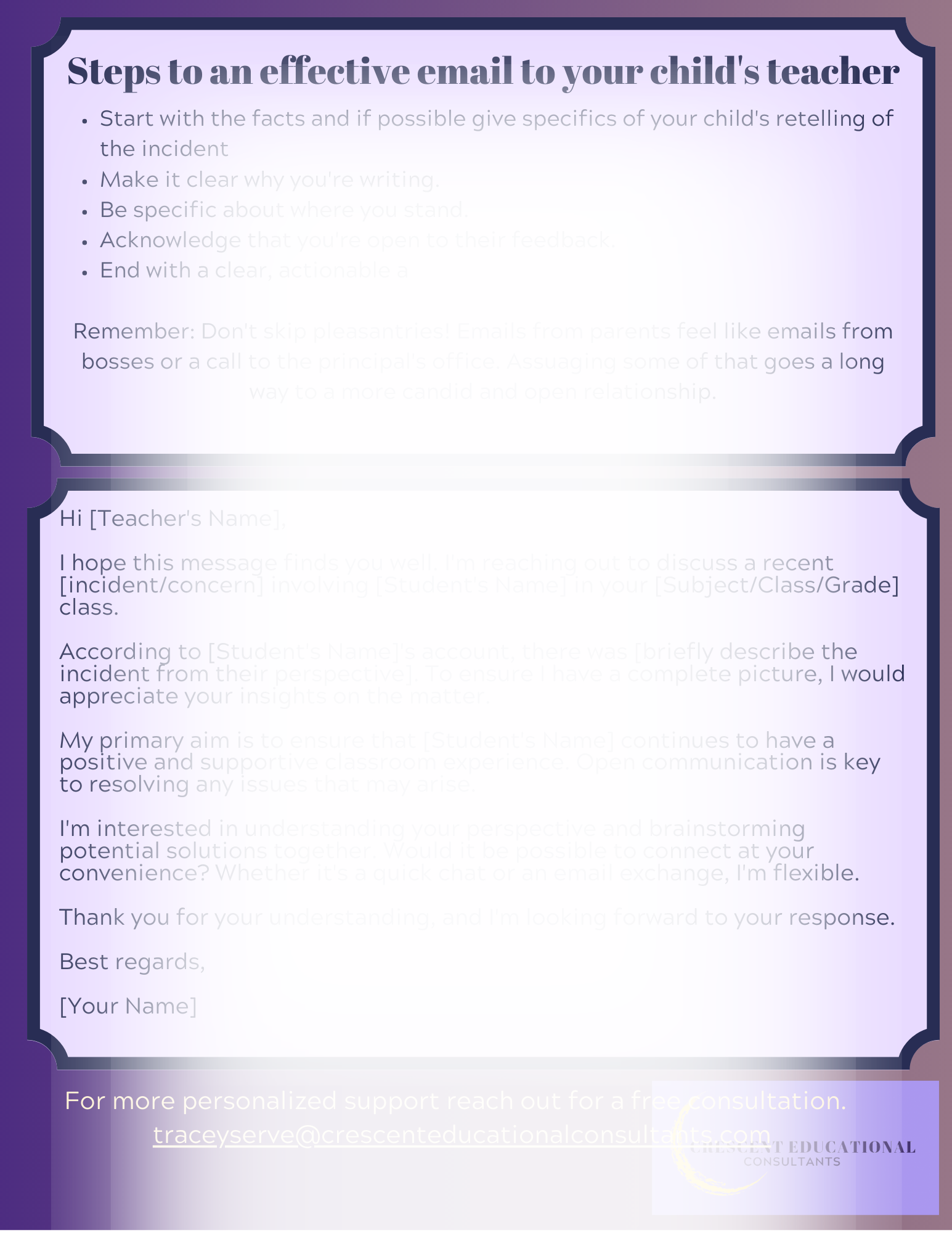 Start with the facts and if possible give specifics of your child's retelling of the incident.png