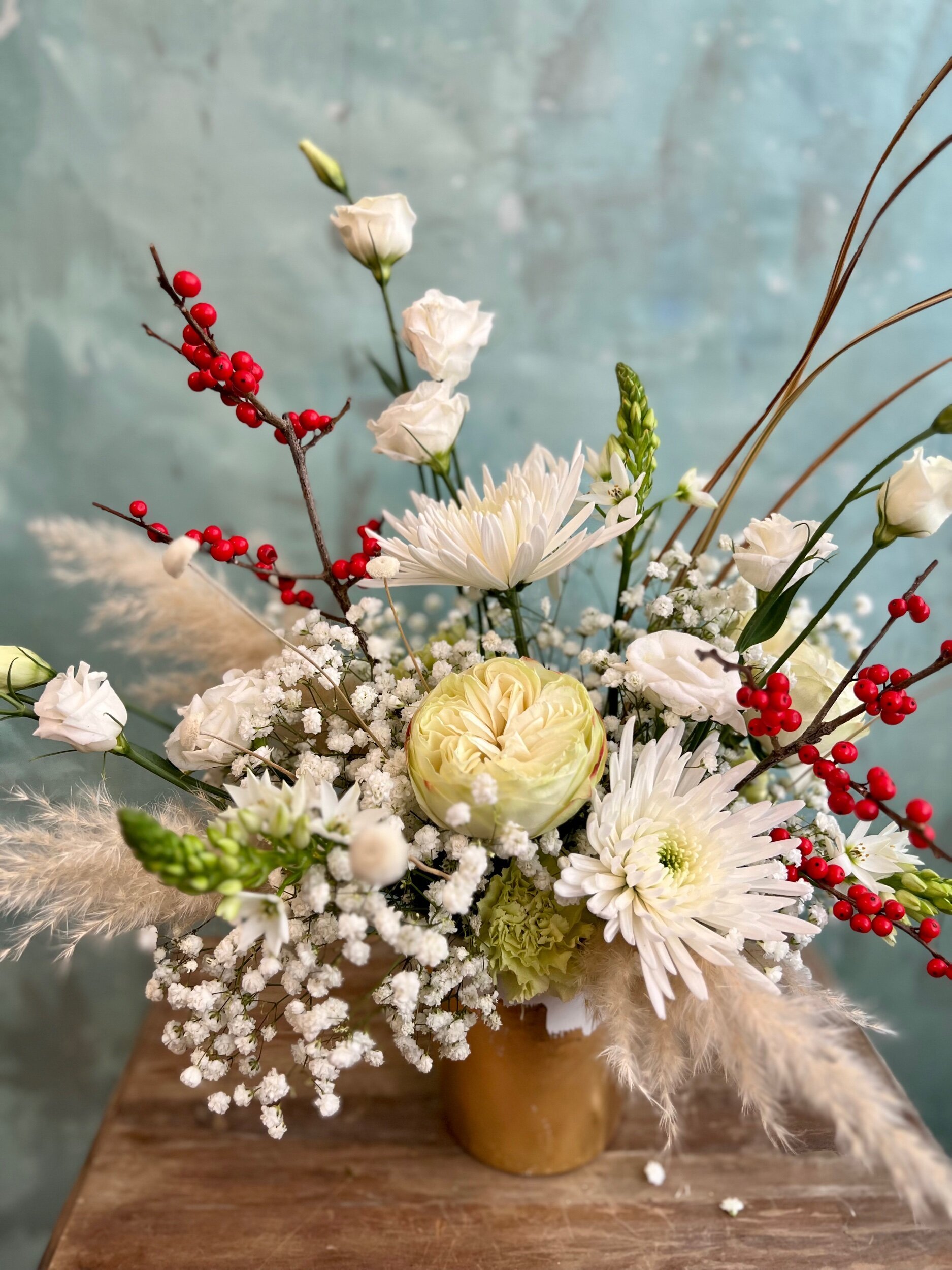 Colorful Traditions Winter Floral Arrangement — Flowers by Gabrielle