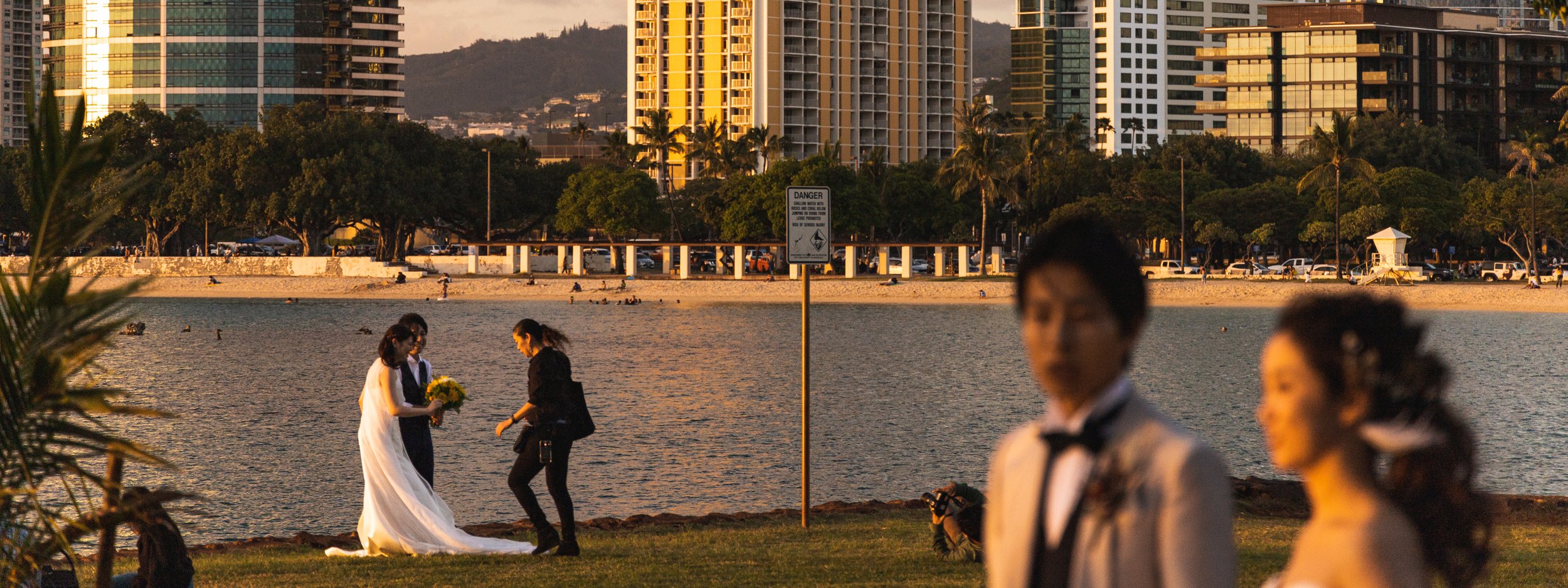 Bride and Groom x2 at Ala Moana Beach Park - towards Ala Moana-1.jpg